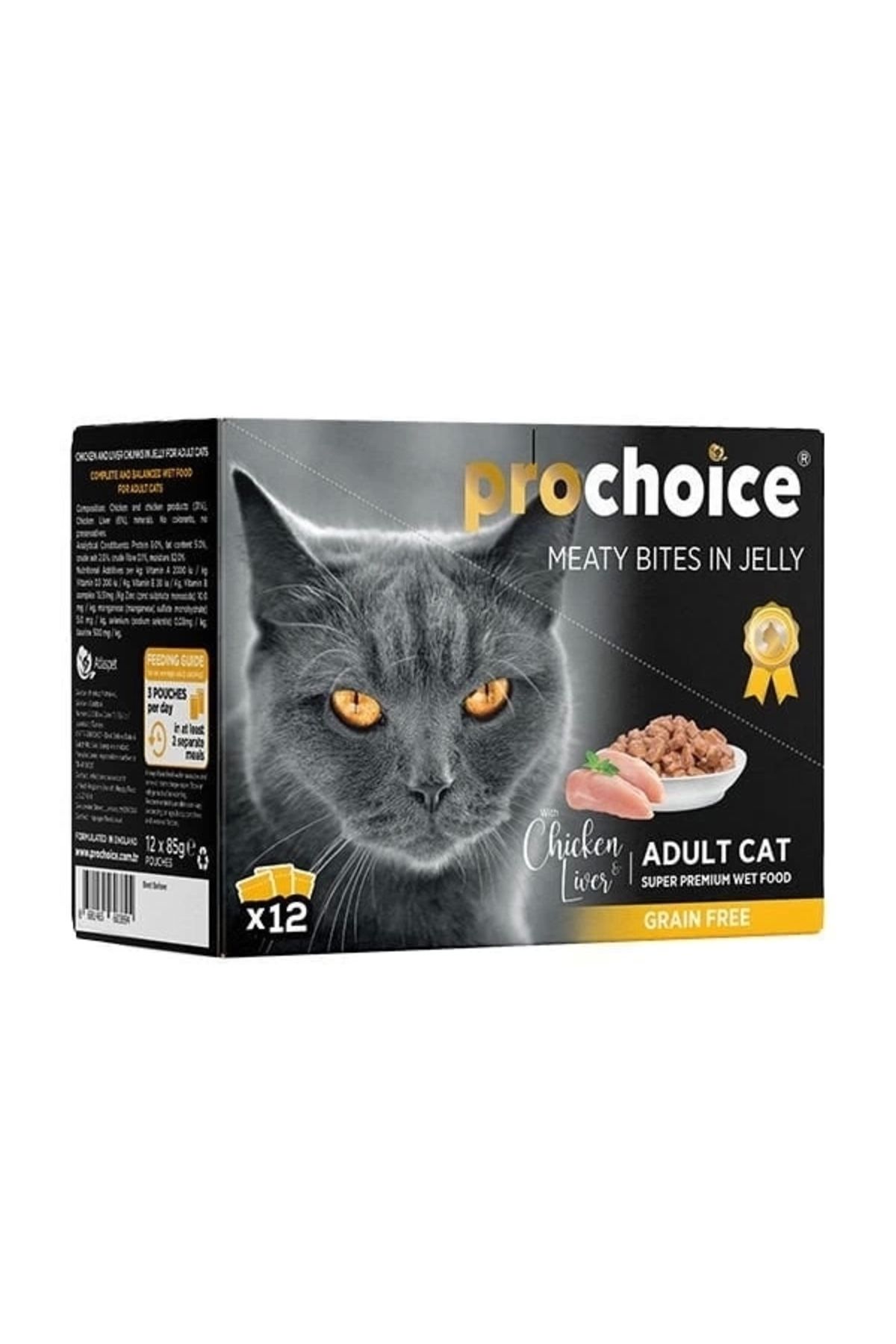 YNT İthalat Pro Choice Tavuk ve Cigerli Family Pack Konserve Kedi Maması 12 Adet 85 Gr