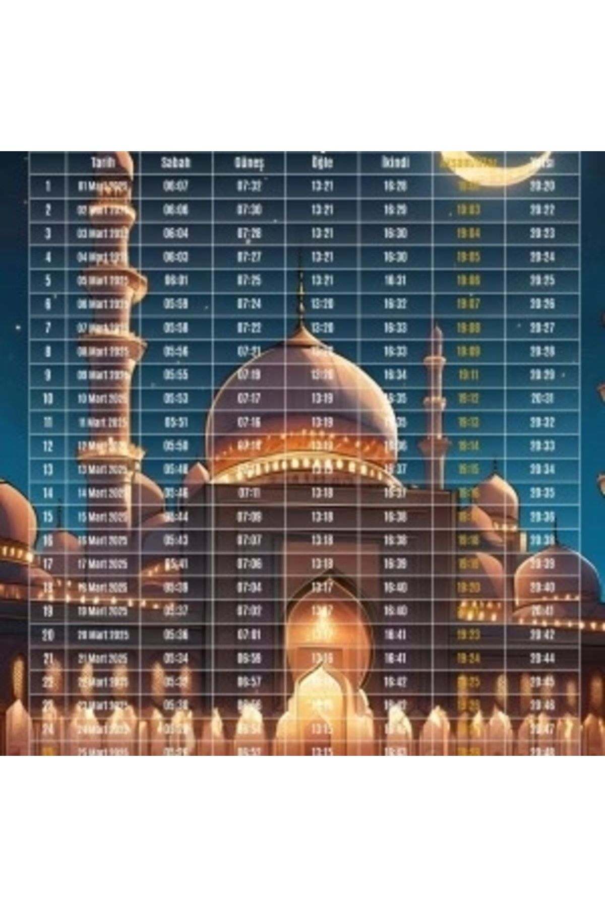 STOREMAX Ramazan İmsakiyesi Modern Kişiye Özel Tasarımlı Dijital Baskı 1000 Adet A4 300 gr Model 9