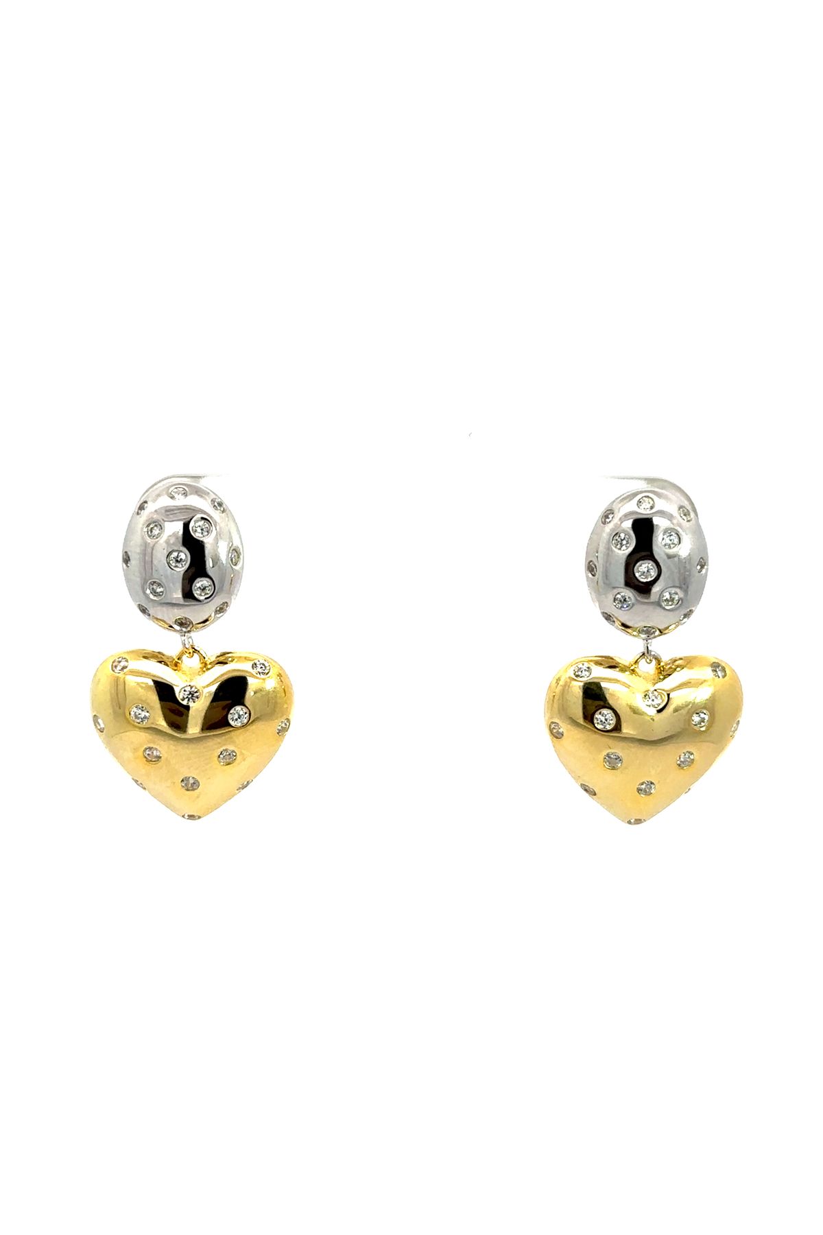 SÜKSE JEWELRY Hearts Gold Renk Gümüş Küpe