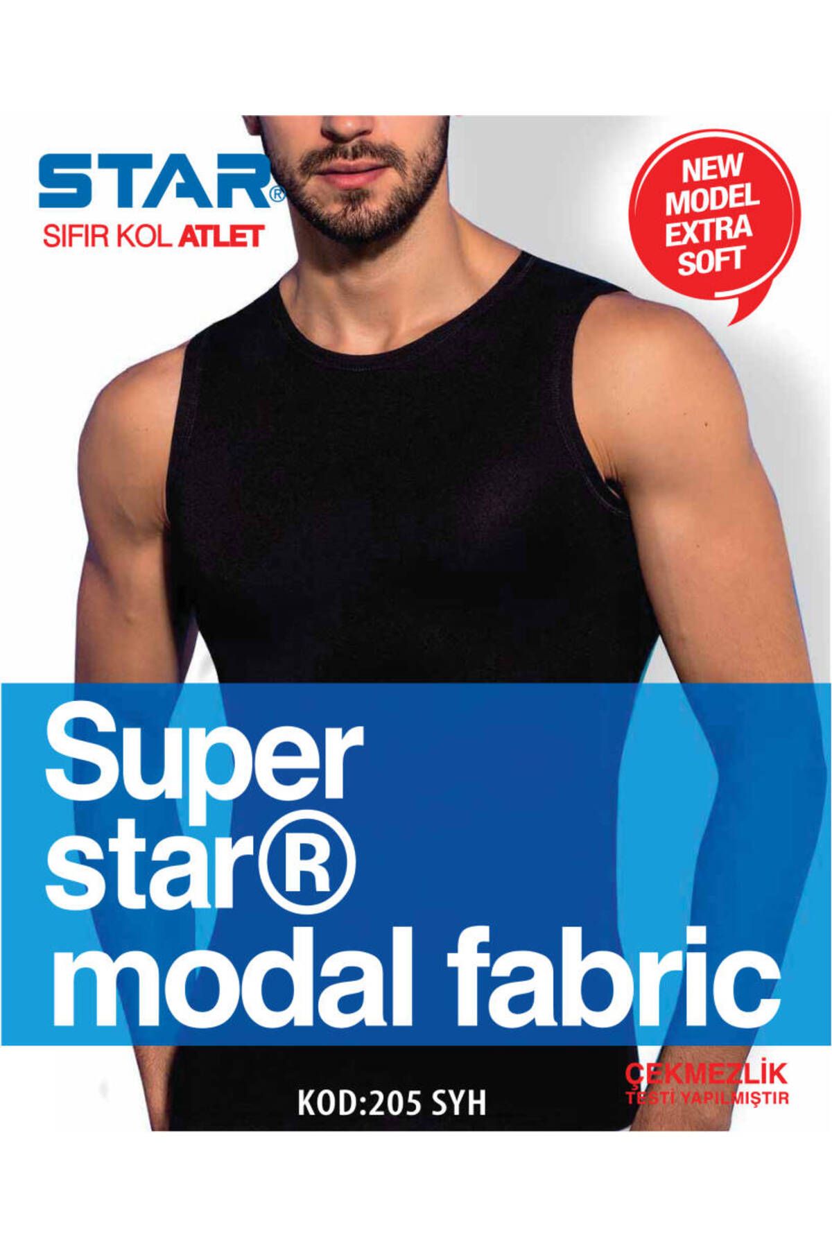 Star 3 LÜ ERKEK MODAL SIFIR YAKA SIFIRKOL T-SHİRT