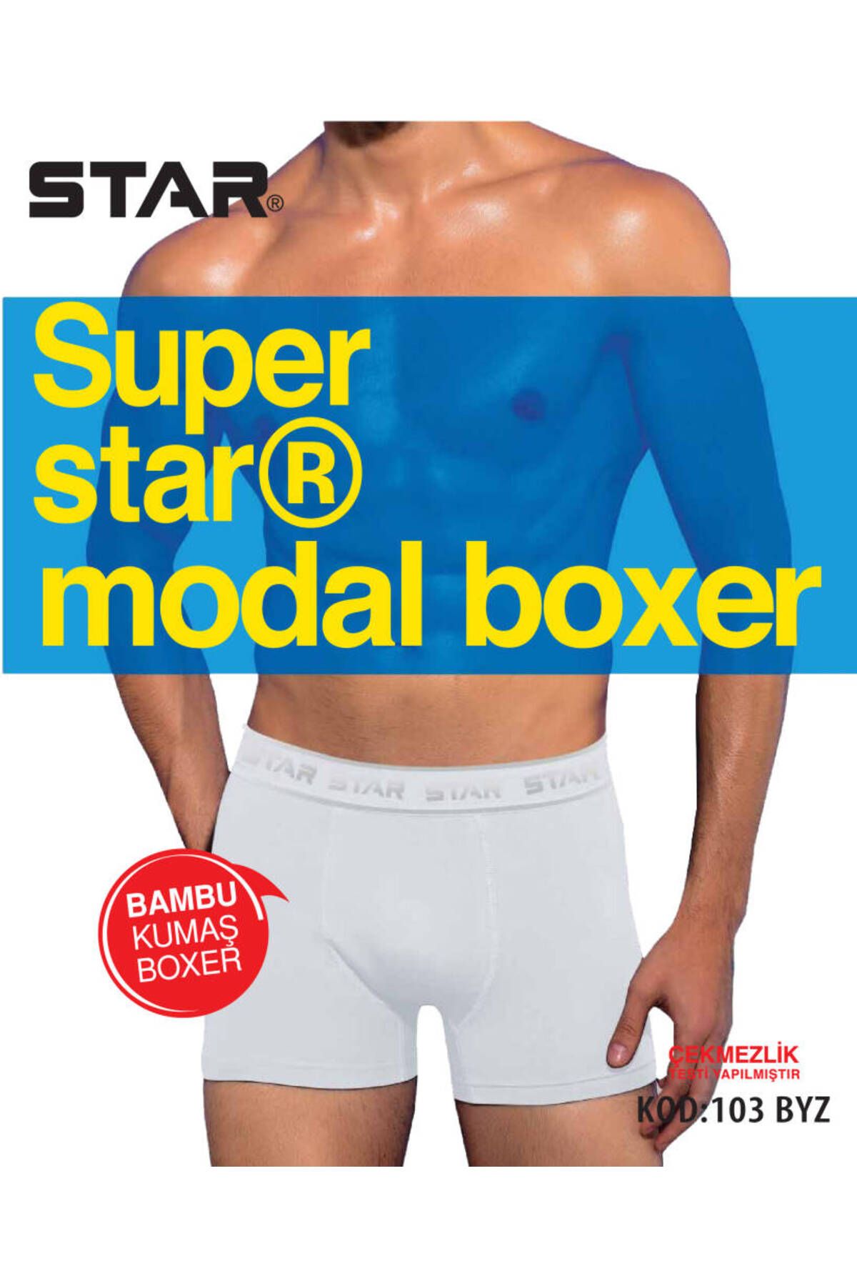 Star 3LÜ ERKEK MODAL BELİ KEMERLİ BOXER