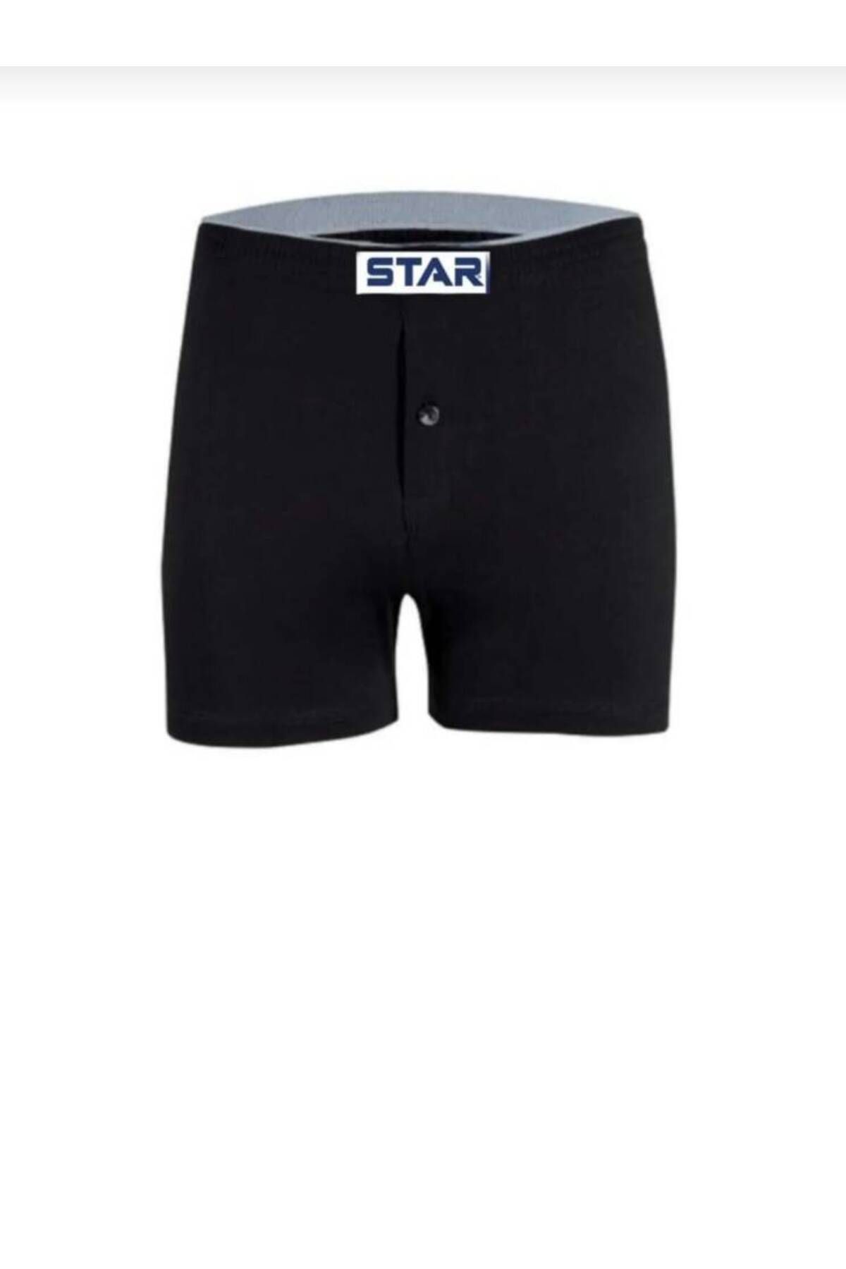 Star ERKEK SİYAH SAF PAMUK BOXER KÜLOT