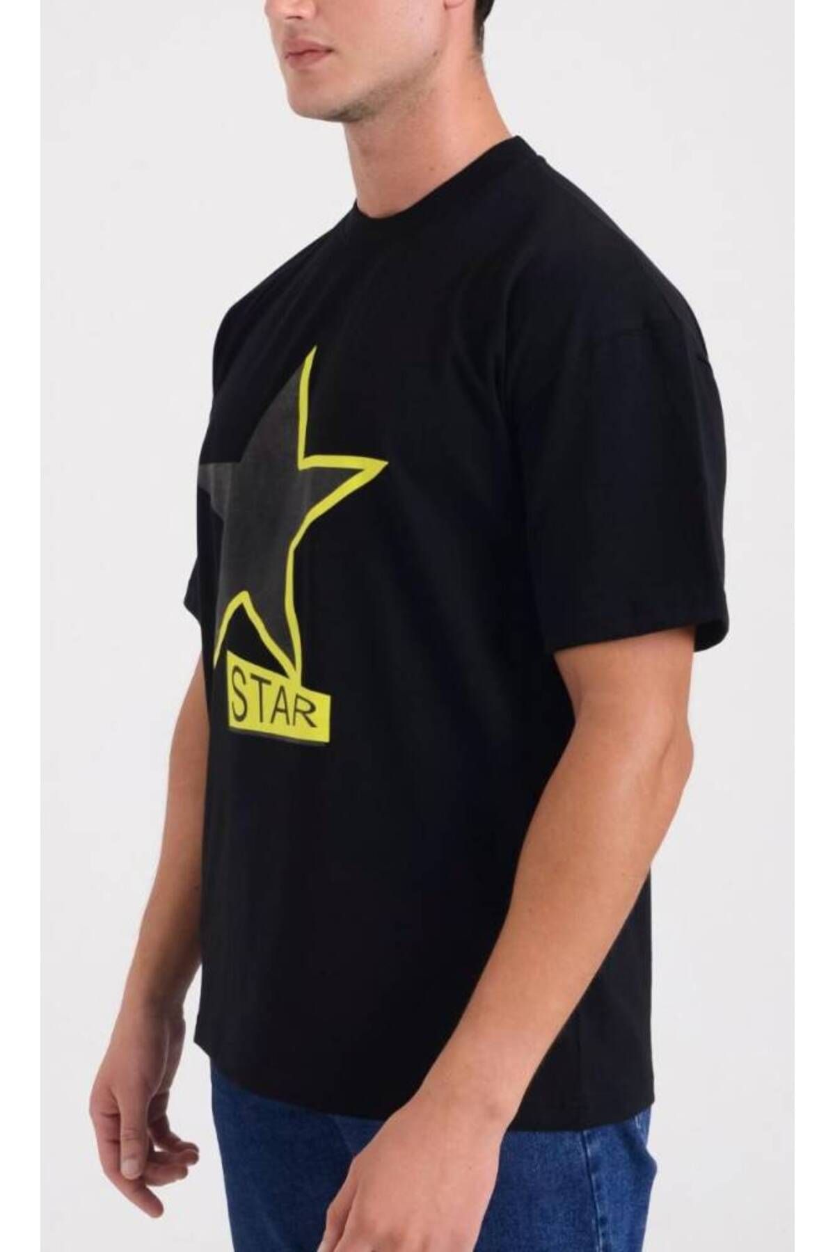 Star ERKEK OVERSİZE YILDIZ BASKILI T-SHİRT