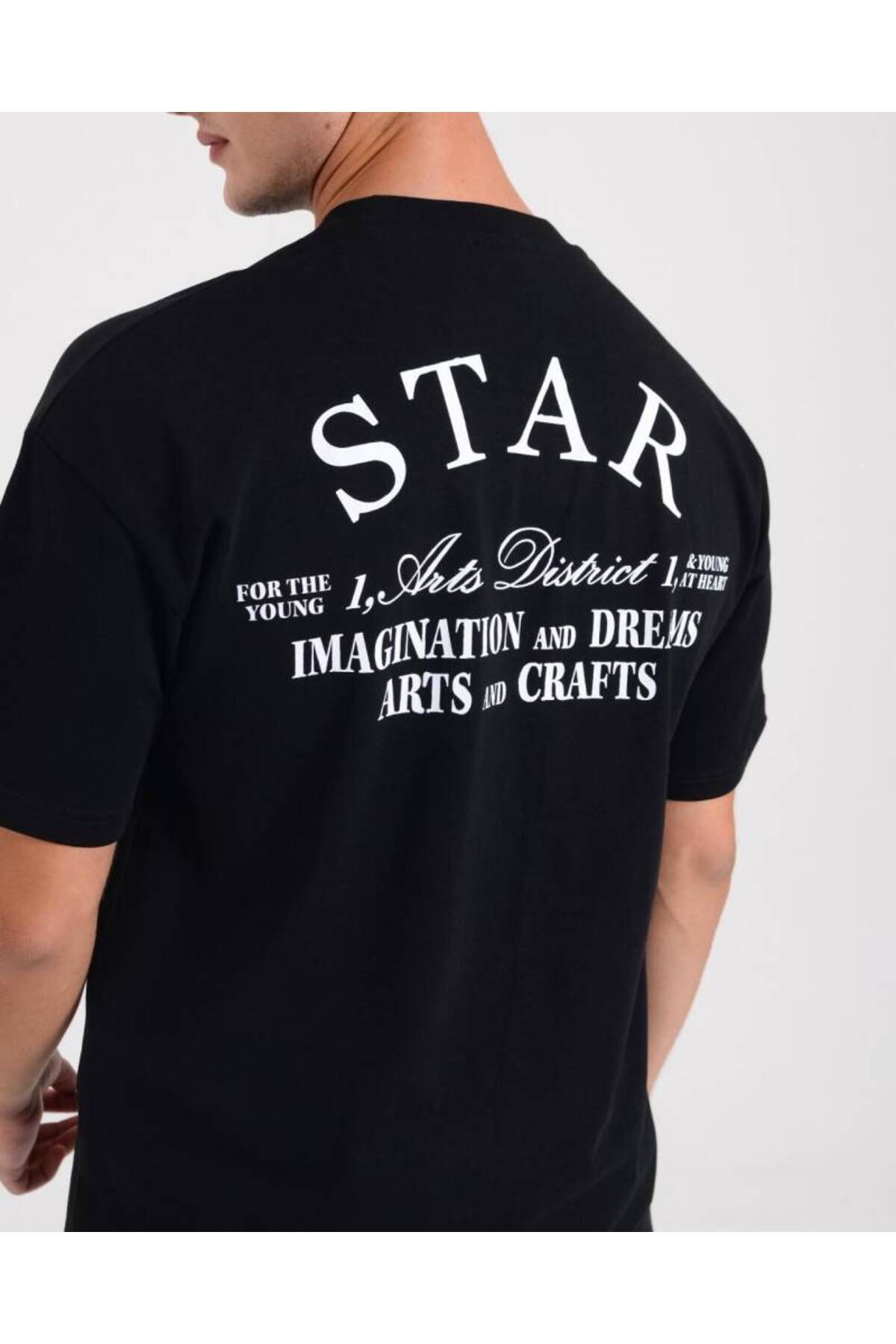 Star ERKEK OVERSİZE ARKASI YAZILI T-SHİRT