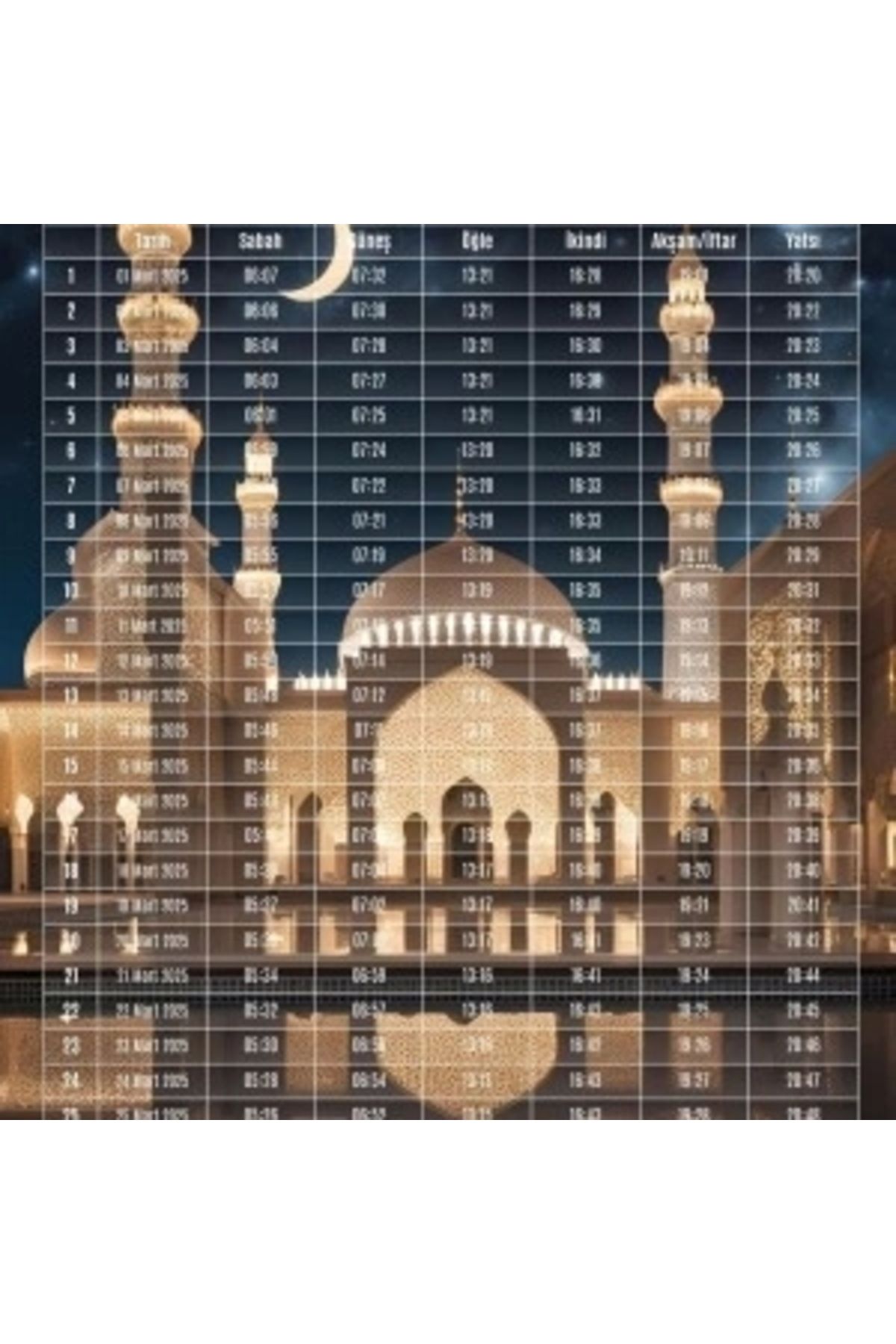 STOREMAX Ramazan İmsakiyesi Modern Kişiye Özel Tasarımlı Dijital Baskı 1000 Adet A4 300 gr Model 15
