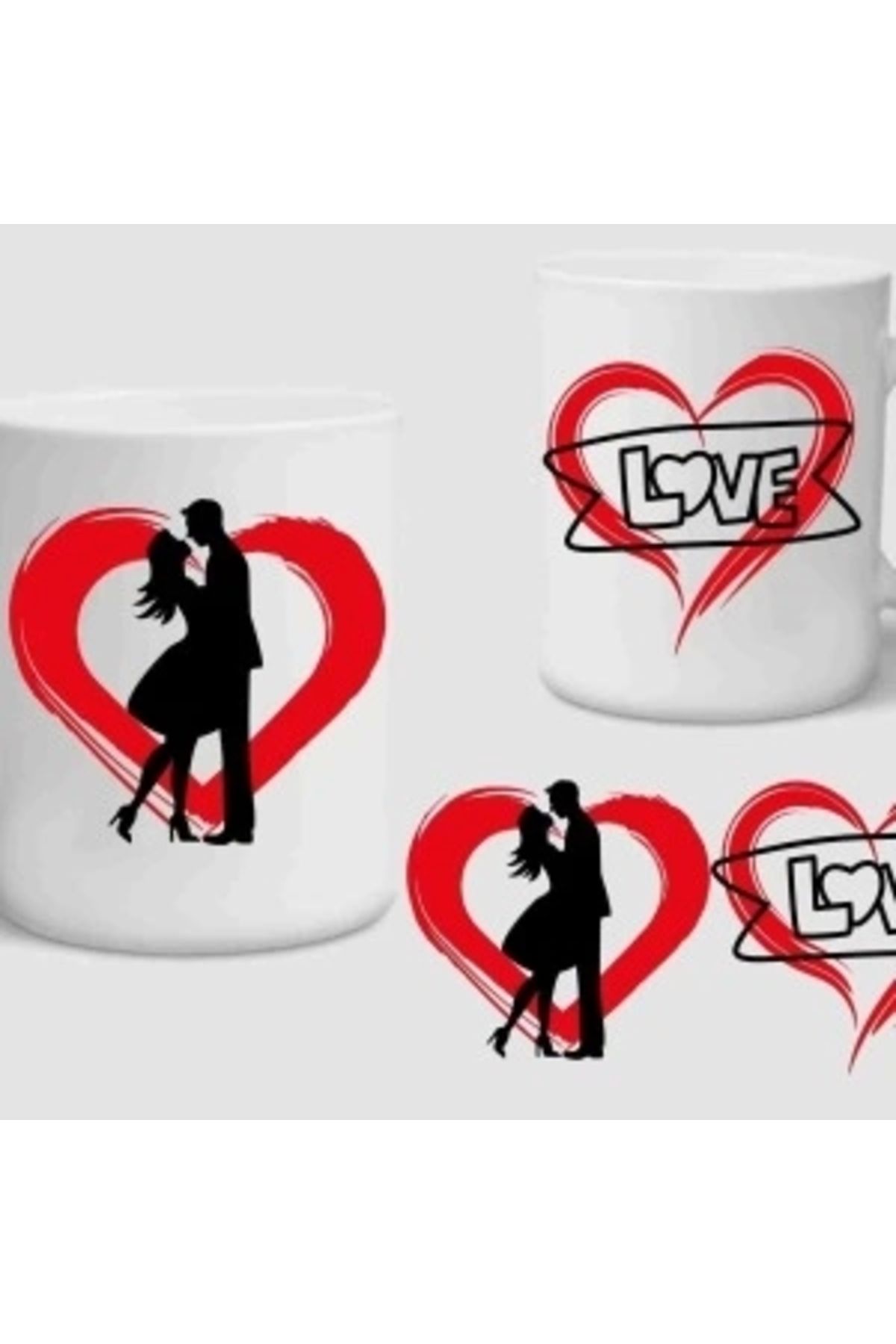 STOREMAX Baskılı Porselen Kupa Bardak Çift Taraflı Baskı 1 Adet Tutku Love