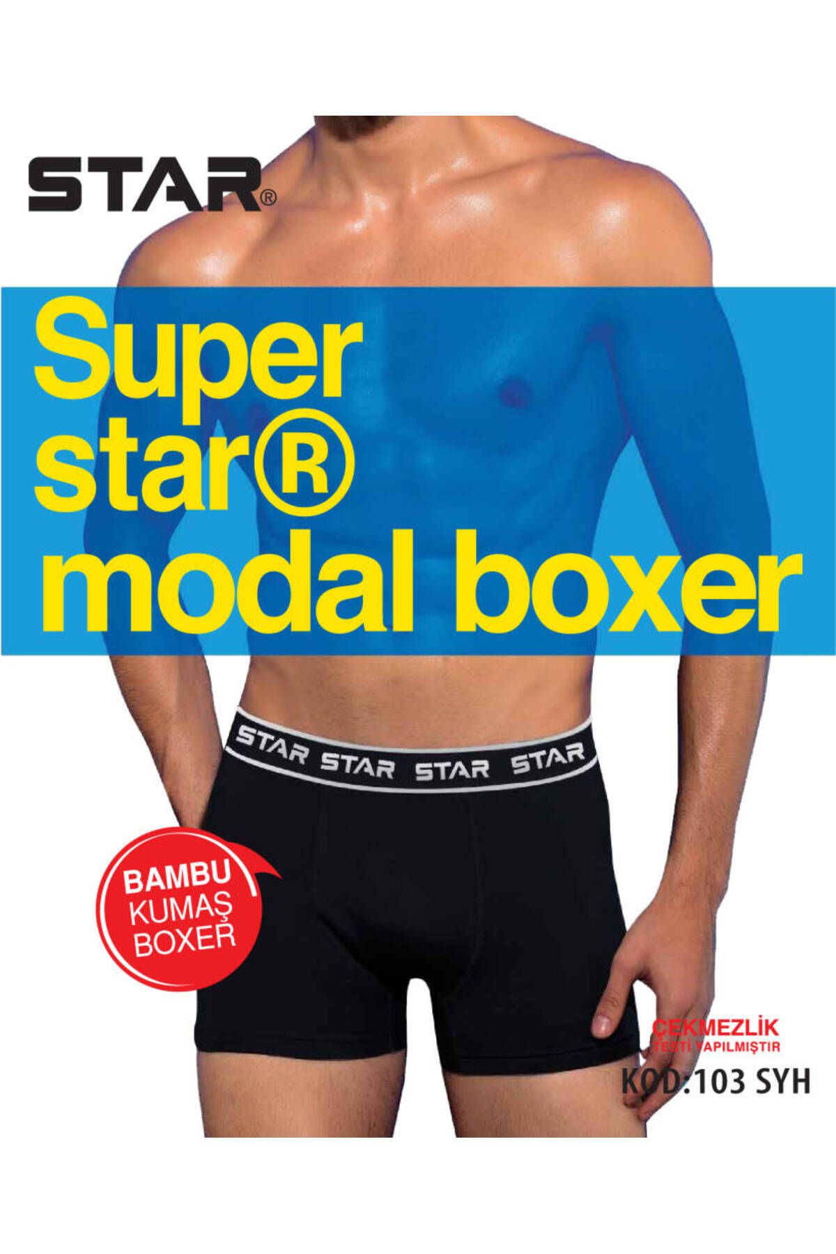 Star 3LÜ ERKEK MODAL BELİ KEMERLİ BOXER