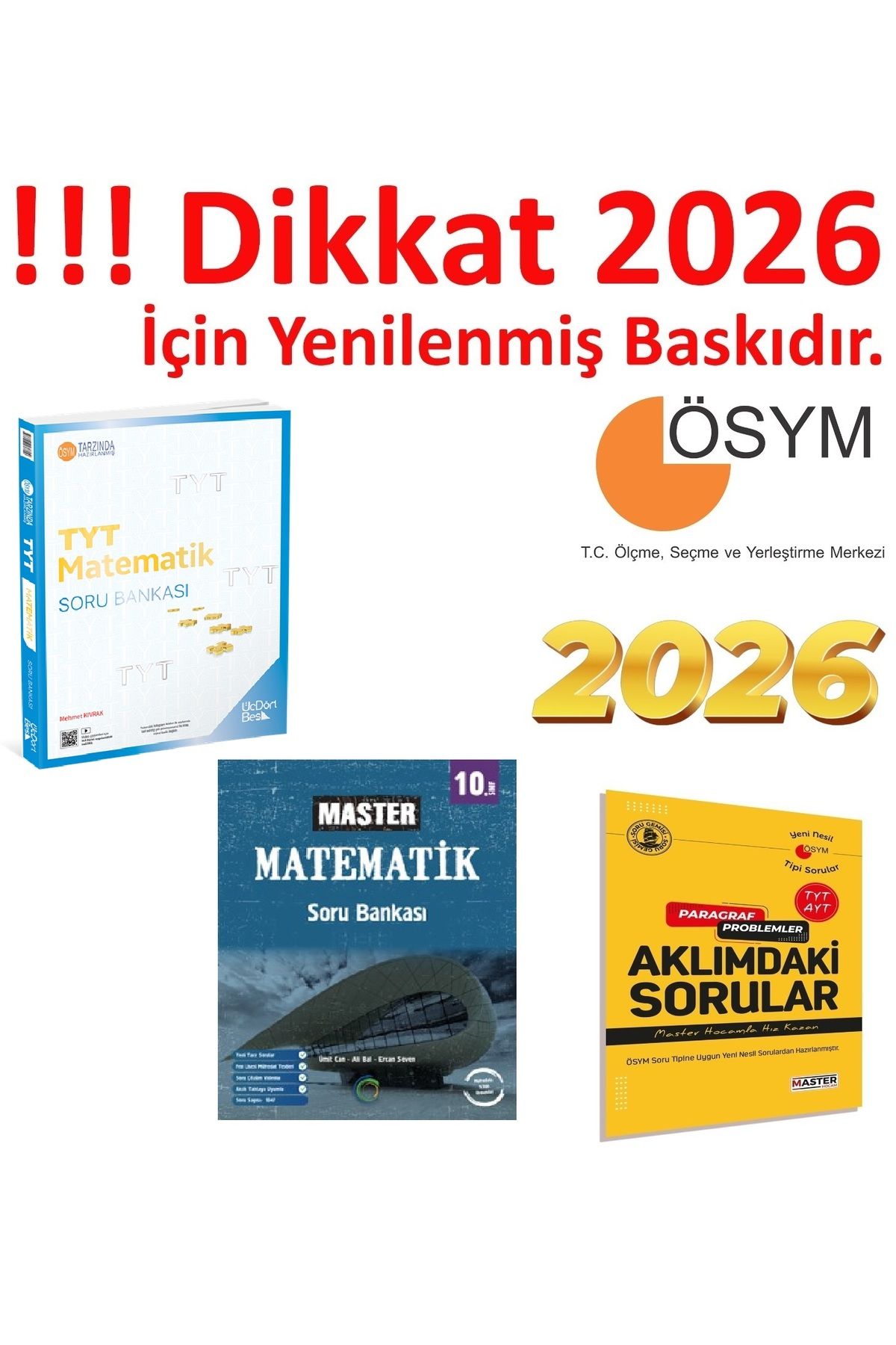 Üç Dört Beş Yayıncılık Üç Dört Beş Yayıncılık TYT Matematik Soru Bankası & Okyanus 10. Sınıf Master Matematik Soru Bankası