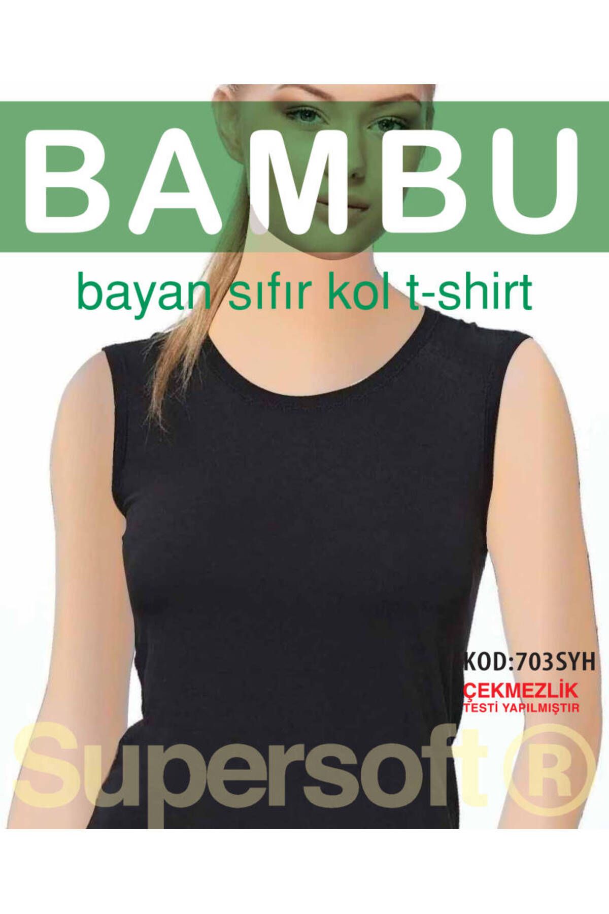 Star 3 LÜ KADIN BAMBU SIFIR YAKA SIFIR KOL ATLET
