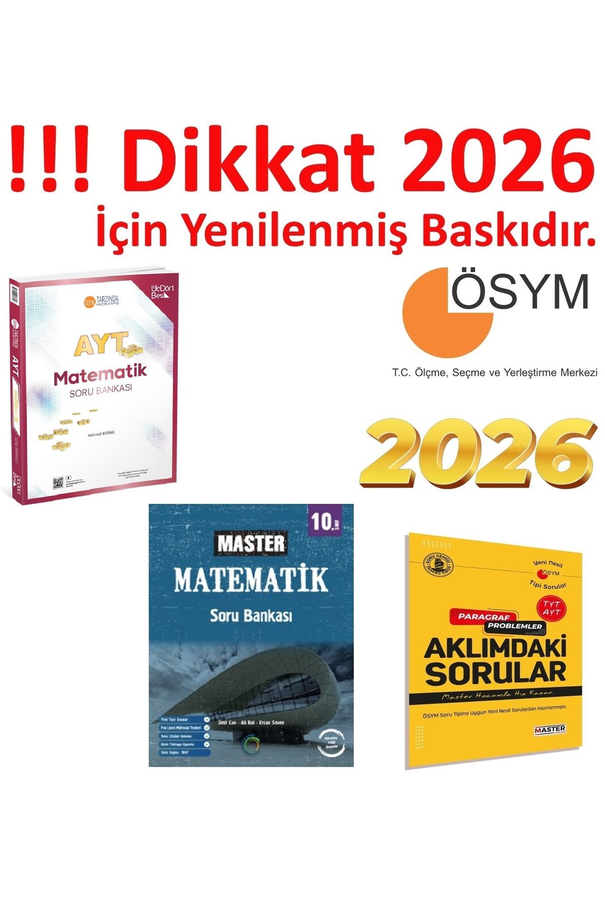 Üç Dört Beş Yayıncılık Üç Dört Beş Yayıncılık AYT Matematik Soru Bankası & Okyanus 10. Sınıf Master Matematik Soru Bankası