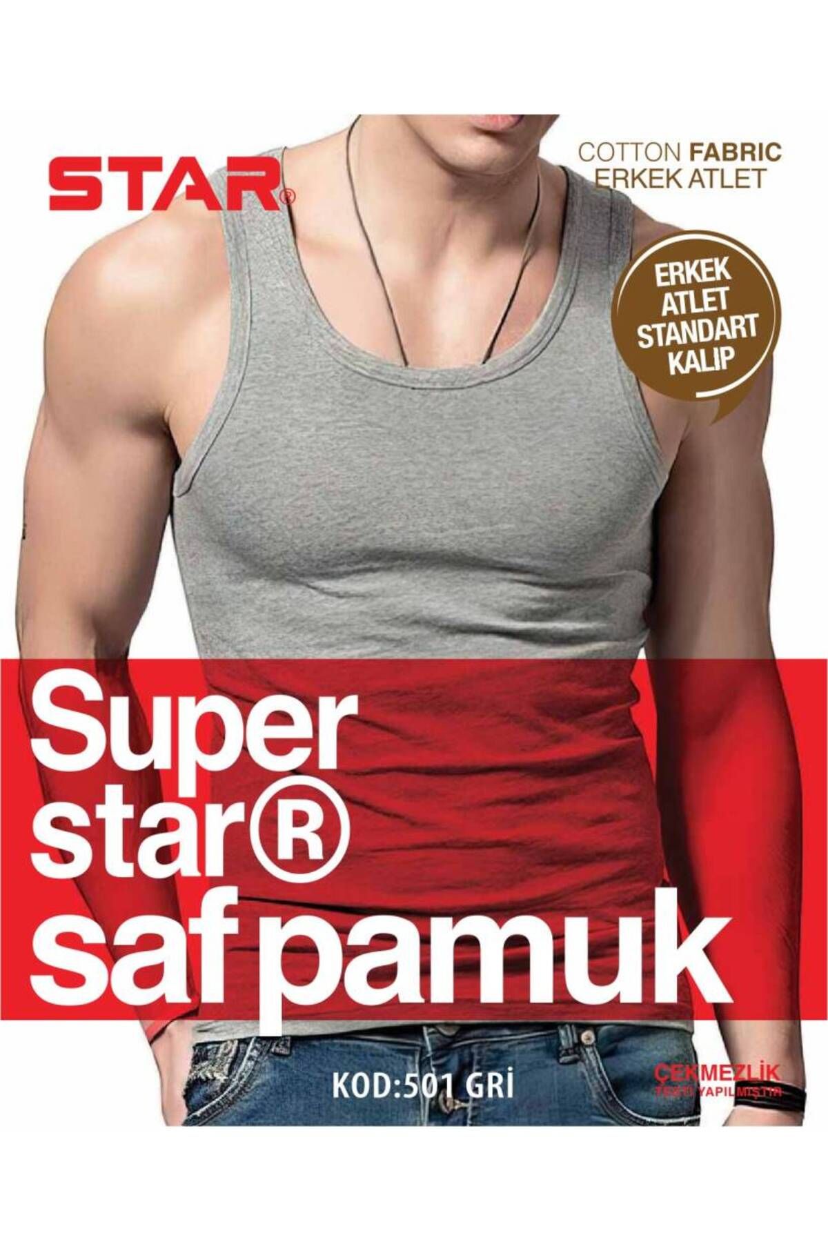 Star ERKEK GRİ SAF PAUK ATLET