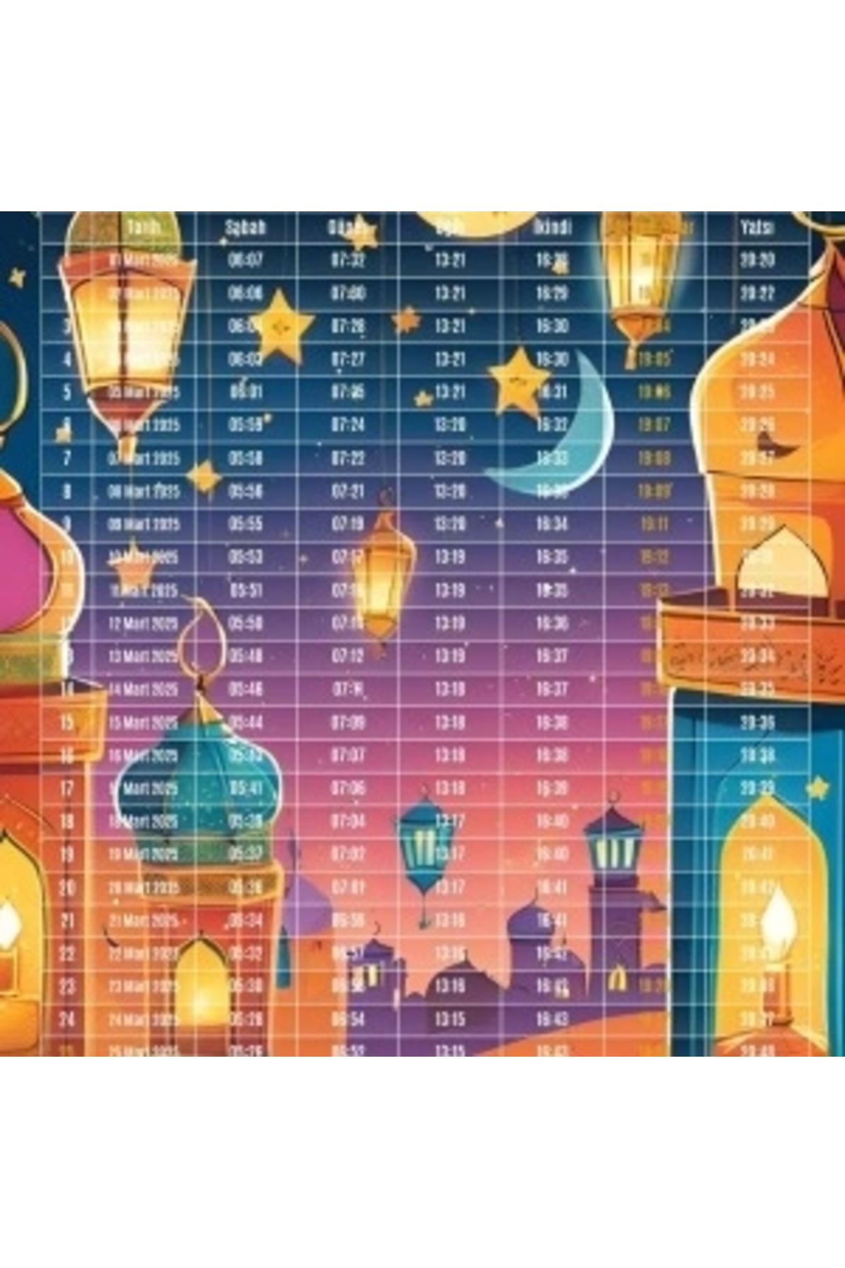 STOREMAX Ramazan İmsakiyesi Modern Kişiye Özel Tasarımlı Dijital Baskı 1000 Adet A4 300 gr Model 4
