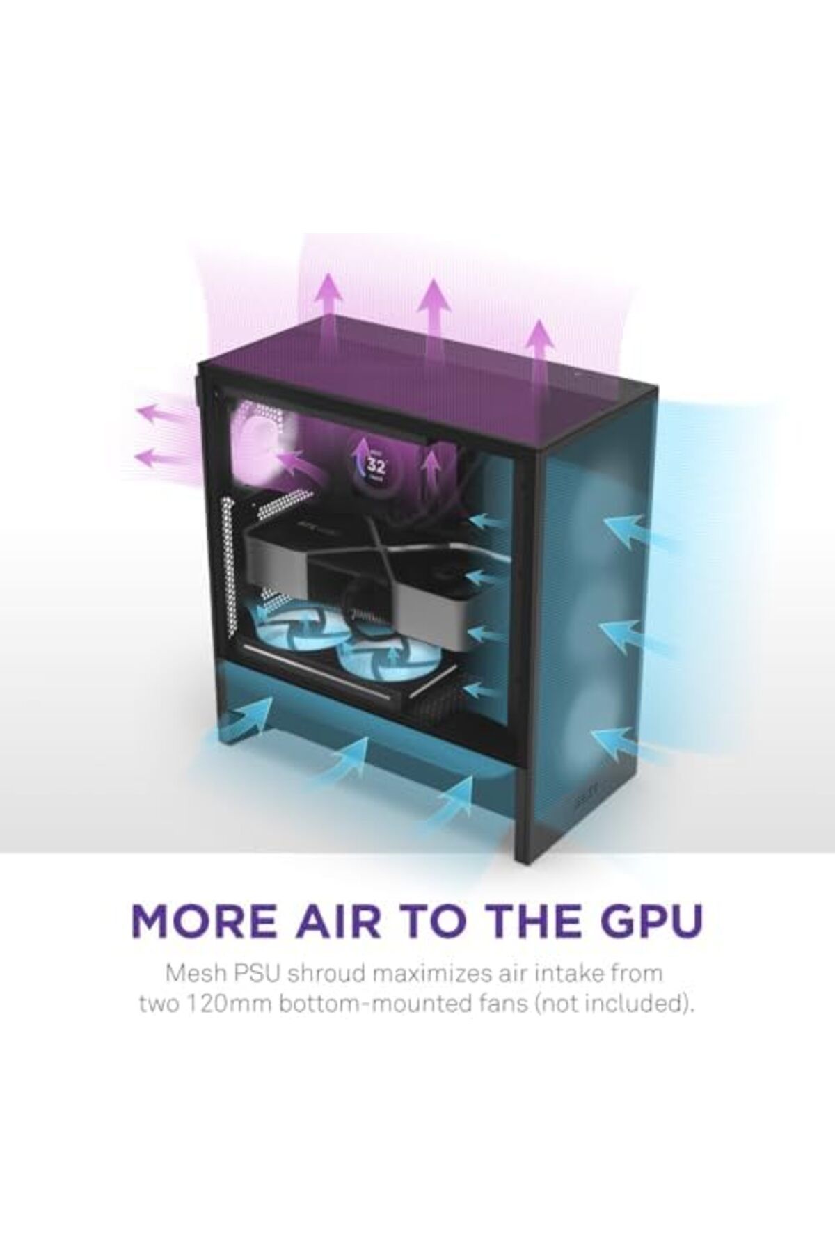 Nzxt-H5 Flow RGB 2024 Compact ATX Mid-Tower Gaming Case - High Airflow - F360 RGB Core CV Included - 4