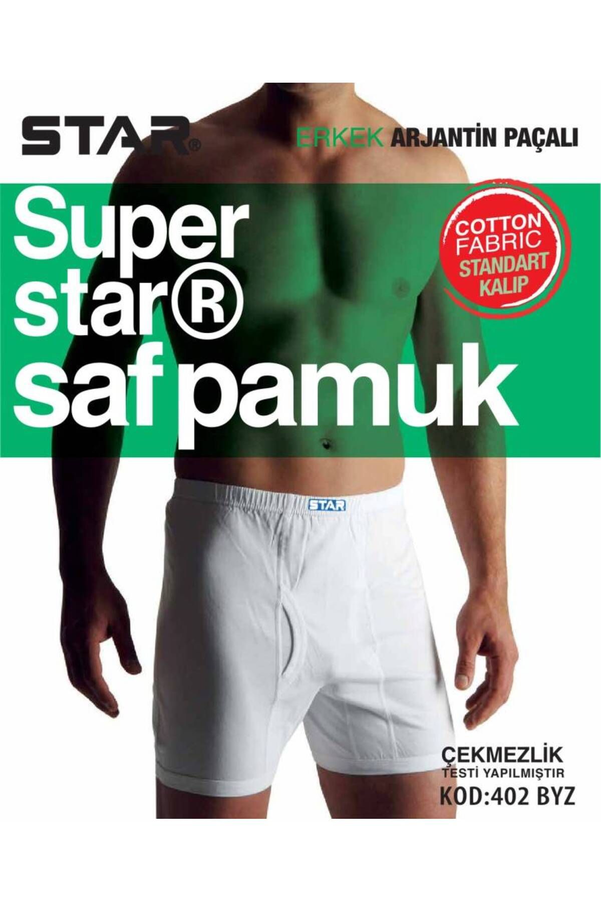 Star ERKEK BEYAZ SAF PAMUK PAÇALI KÜLOT