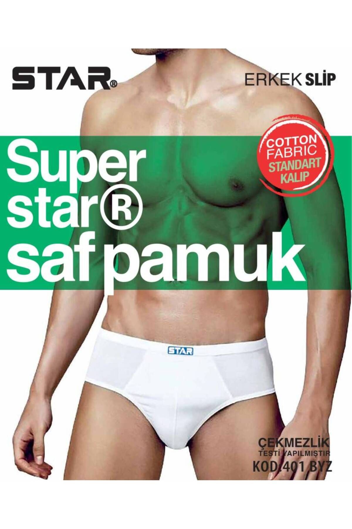 Star ERKEK BEYAZ SAF PAMUK SLİP KÜLOT