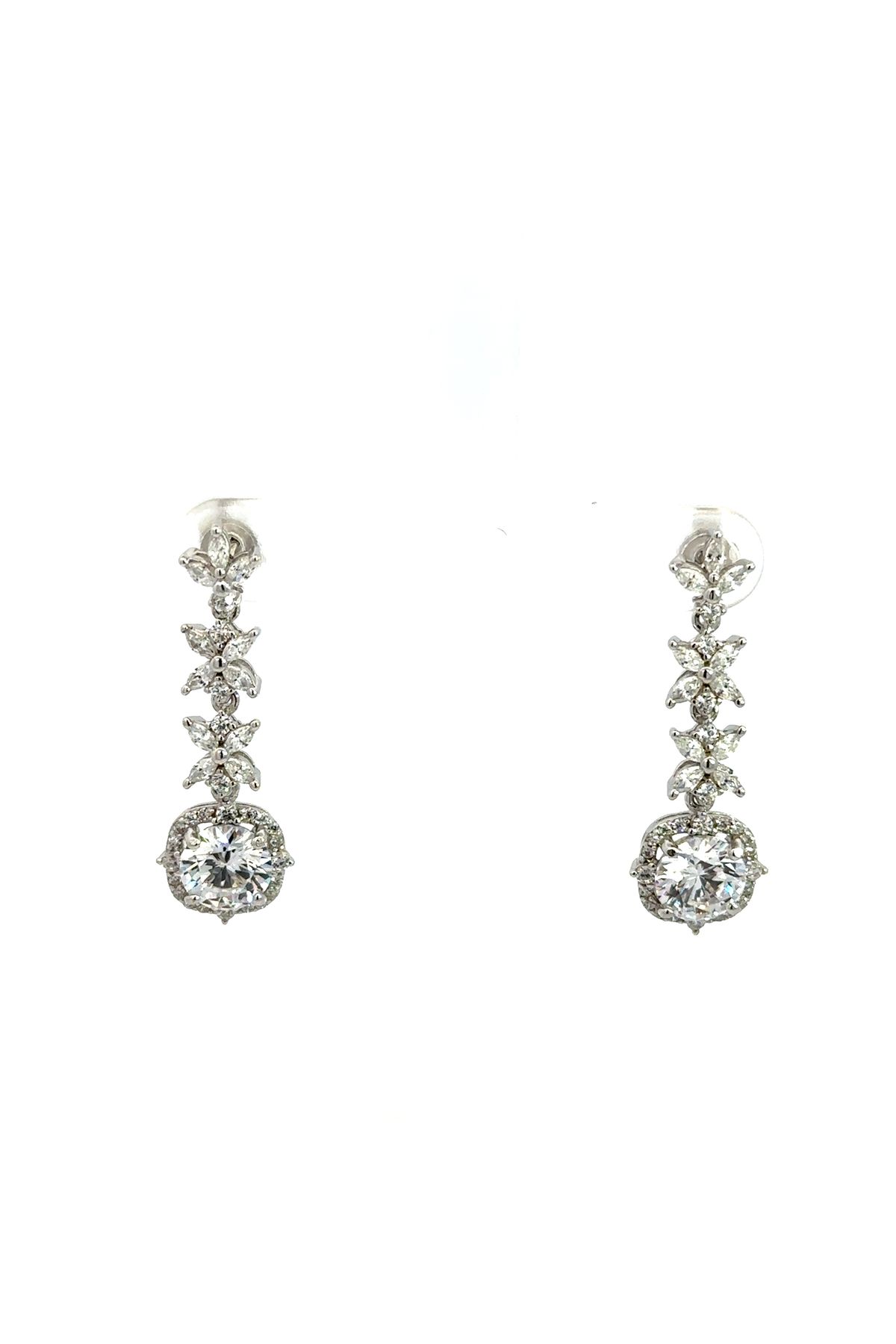 SÜKSE JEWELRY Milena Sallantılı Pırlanta Montür Gümüş Küpe