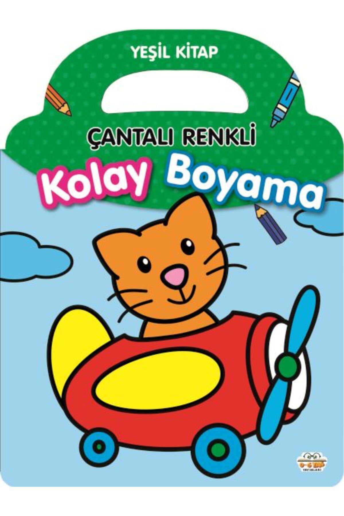 0-6 Yaş Yayınları Çantalı Renkli Kolay Boyama- Yeşil Kitap
