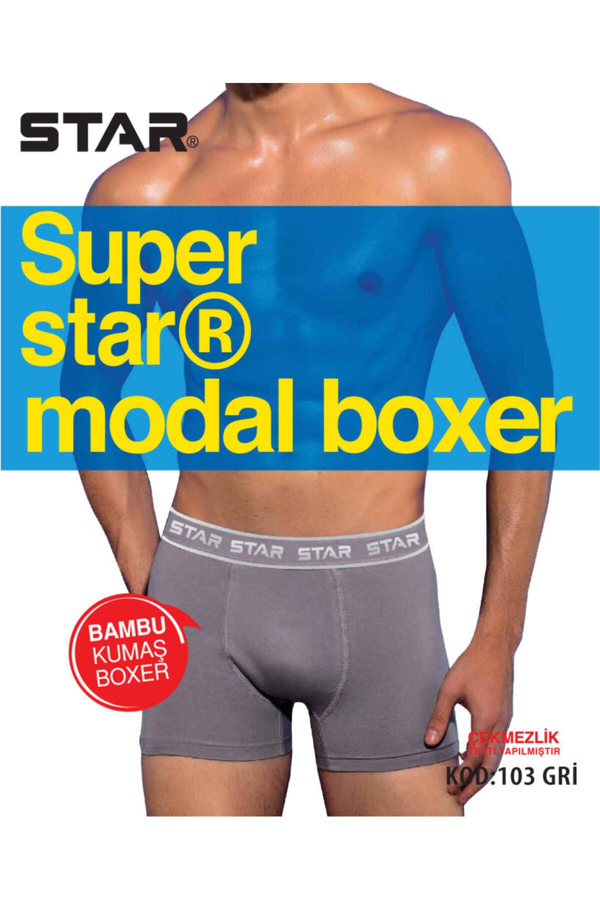 Star 3LÜ ERKEK MODAL BELİ KEMERLİ BOXER