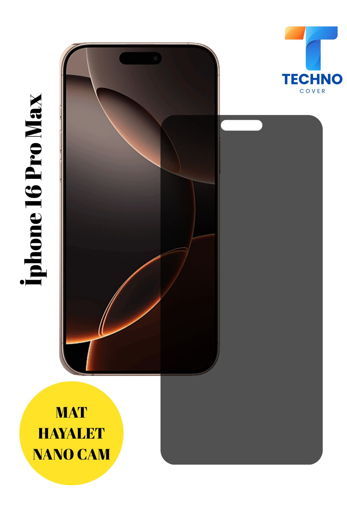 foxpower İphone 16 Pro Max Mat Hayalet Nano Cam Darbelere Karşı Dayanıklı Esnek Nano Ekran Koruyucu