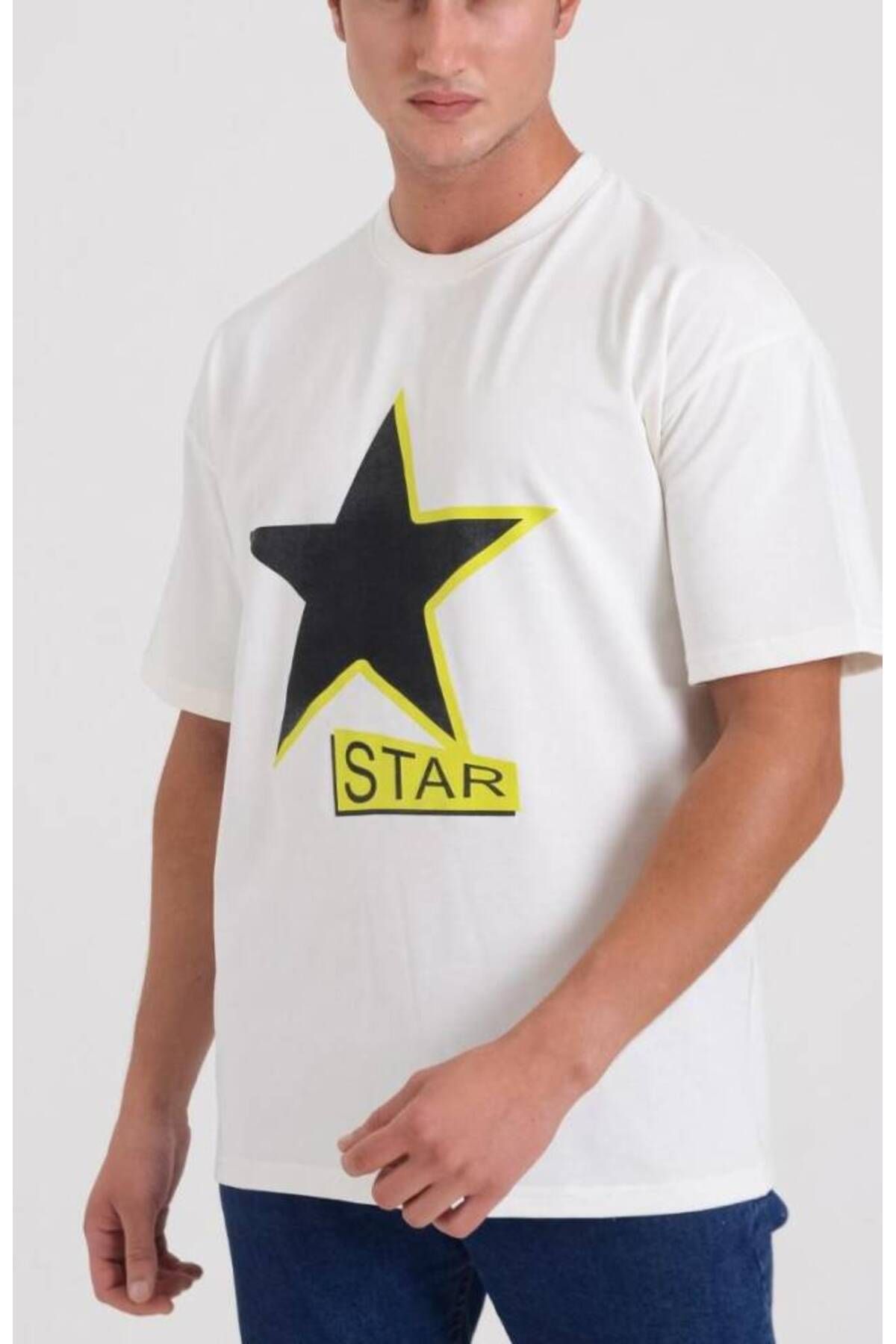 Star ERKEK OVERSİZE YILDIZ BASKILI T-SHİRT