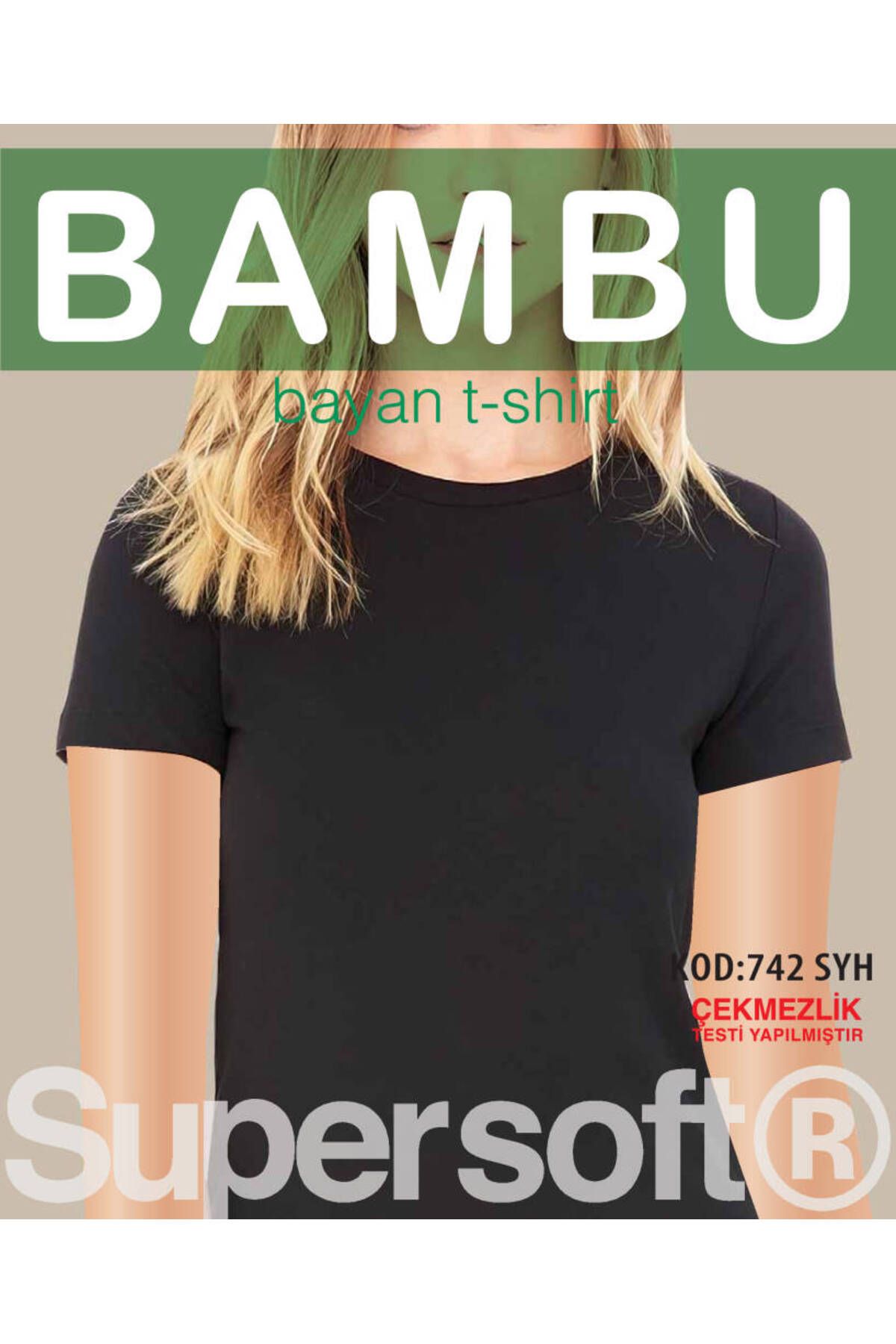 Star 3 LÜ KADIN BAMBU SIFIR YAKA KISAKOL T-SHİRT
