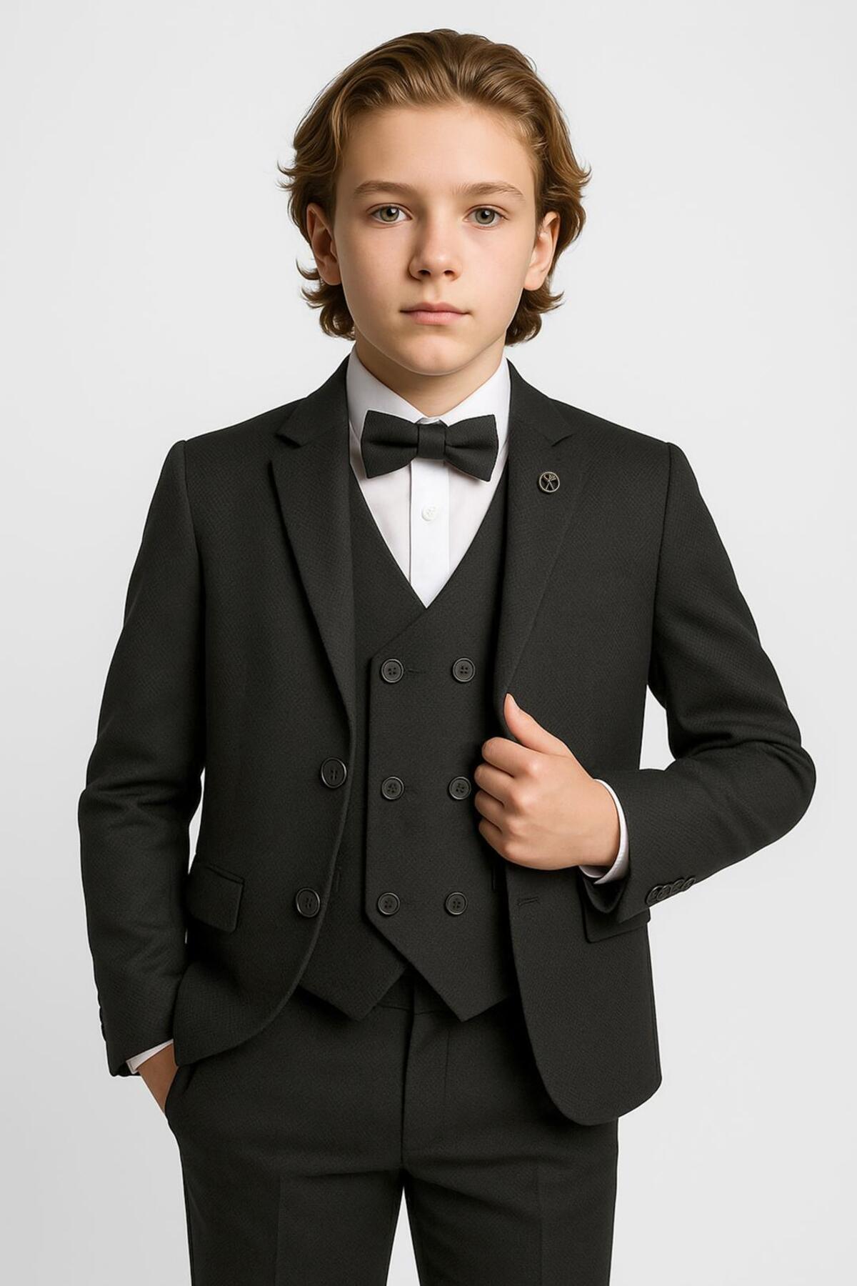  کت و شلوار پسرانه ۵ تکه برش مدرن (۲ تا ۱۳ سال)