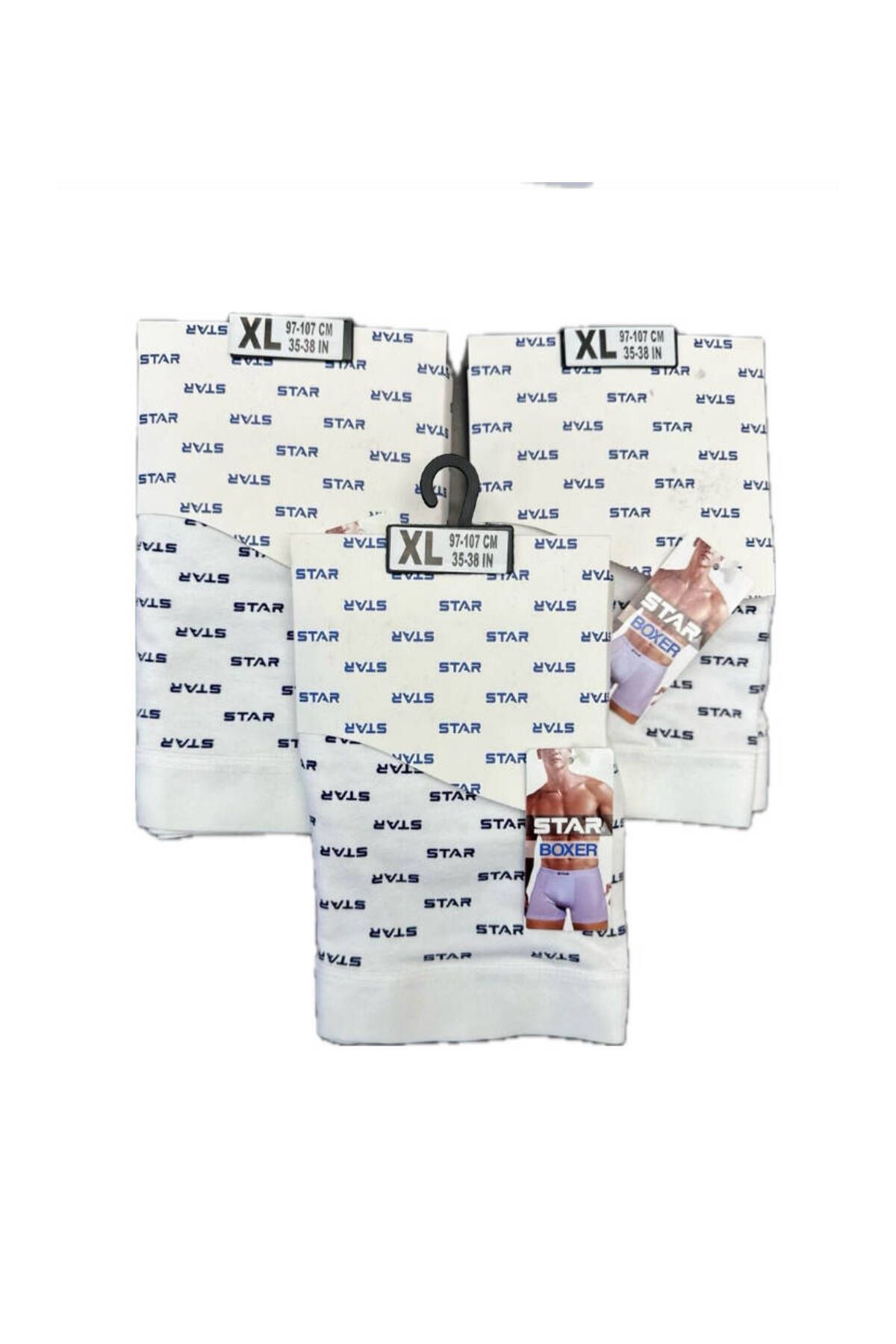 Star 3 LÜ ERKEK SAF PAMUK STAR LOGOLU BOXER