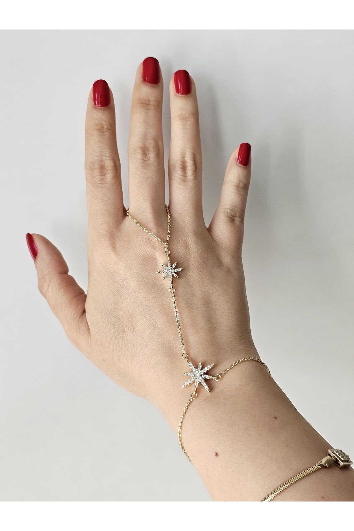 bej jewelry Çift Yıldız Çelik Gold Şahmeran