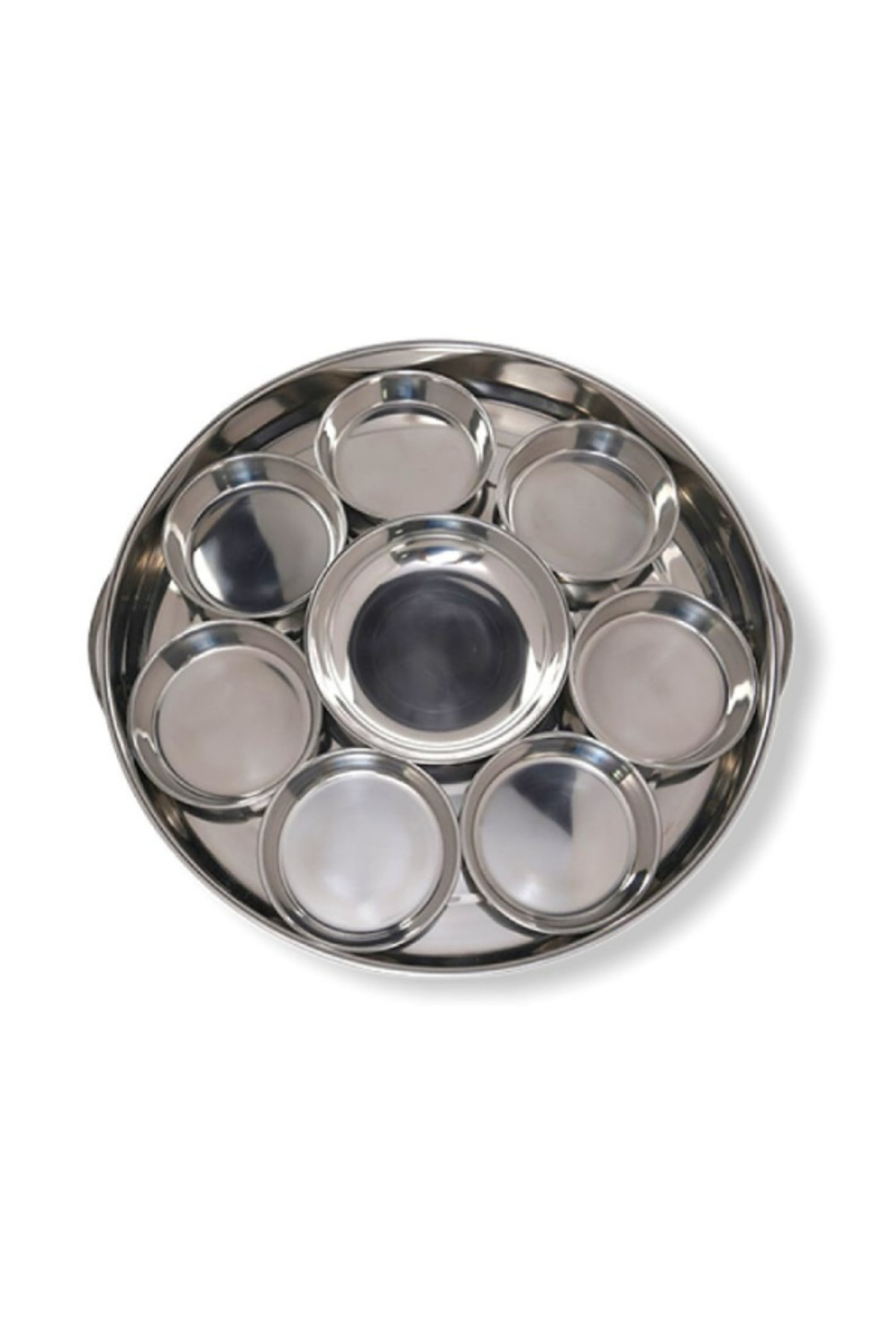 صحن فطور استيل 9 قطع بغطاء