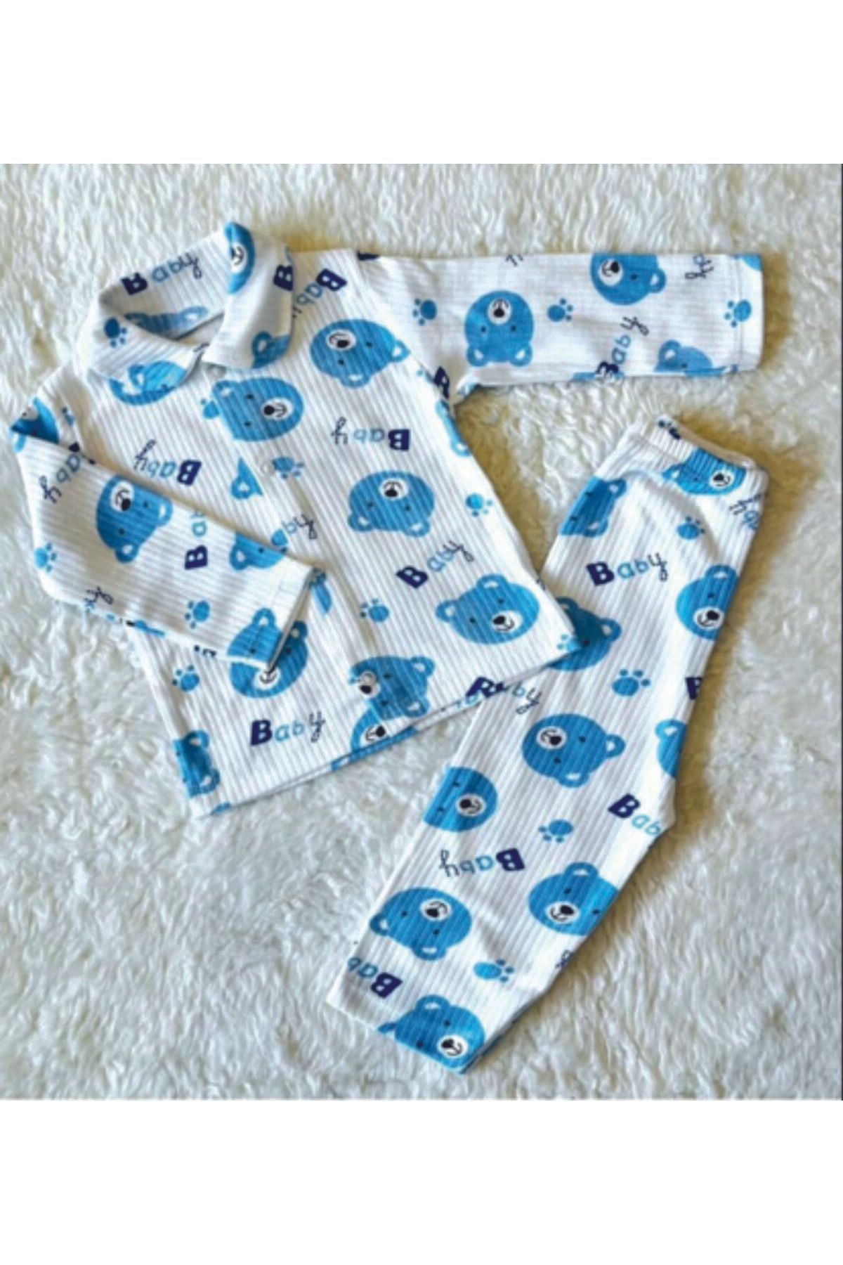 Baby Wings Ayıcık Baskılı Baby Pijama Takımı