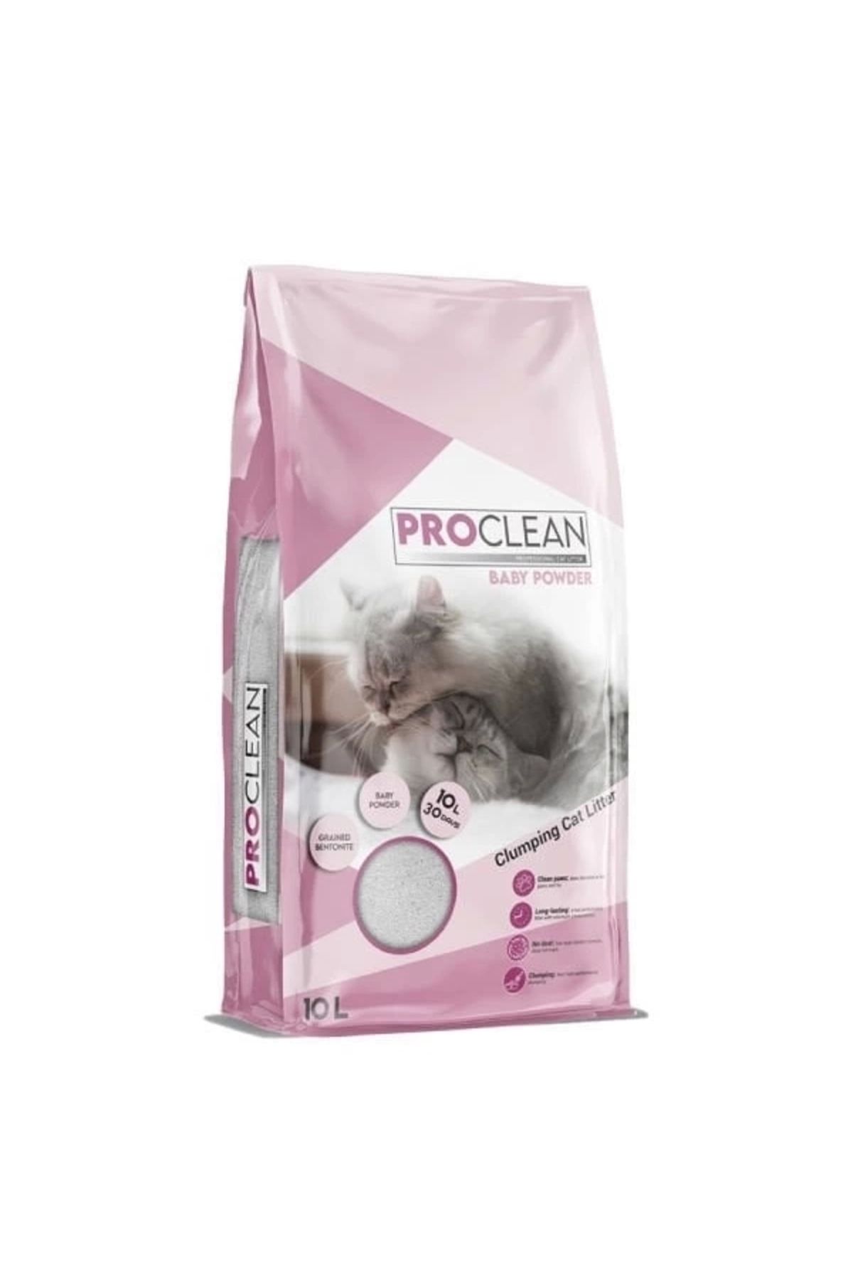 YNT İthalat ProClean Bebek Pudra Kokulu Topaklanan Kedi Kumu İnce Taneli 10 Lt