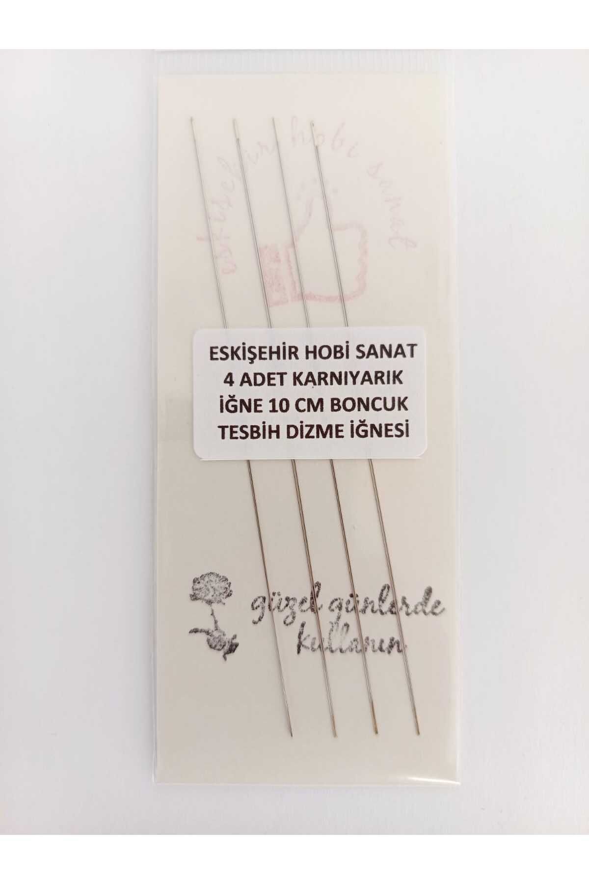 Eskişehir hobi sanat 10 Cm 4 Adet Karnıyarık Iğne Boncuk Dizme Iğnesi Miyuki Boncuk Tesbih Tanesi Imame Geçirme Iğnesi