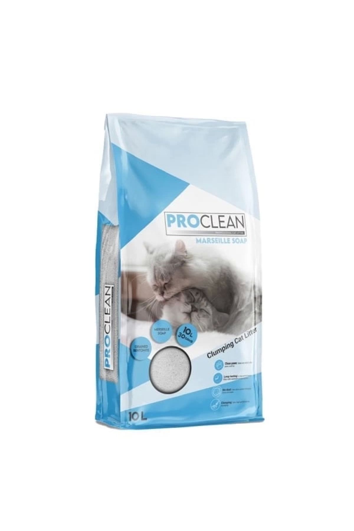 YNT İthalat ProClean Marsilya Sabun Kokulu Topaklanan Kedi Kumu Kalın Taneli 10 Lt