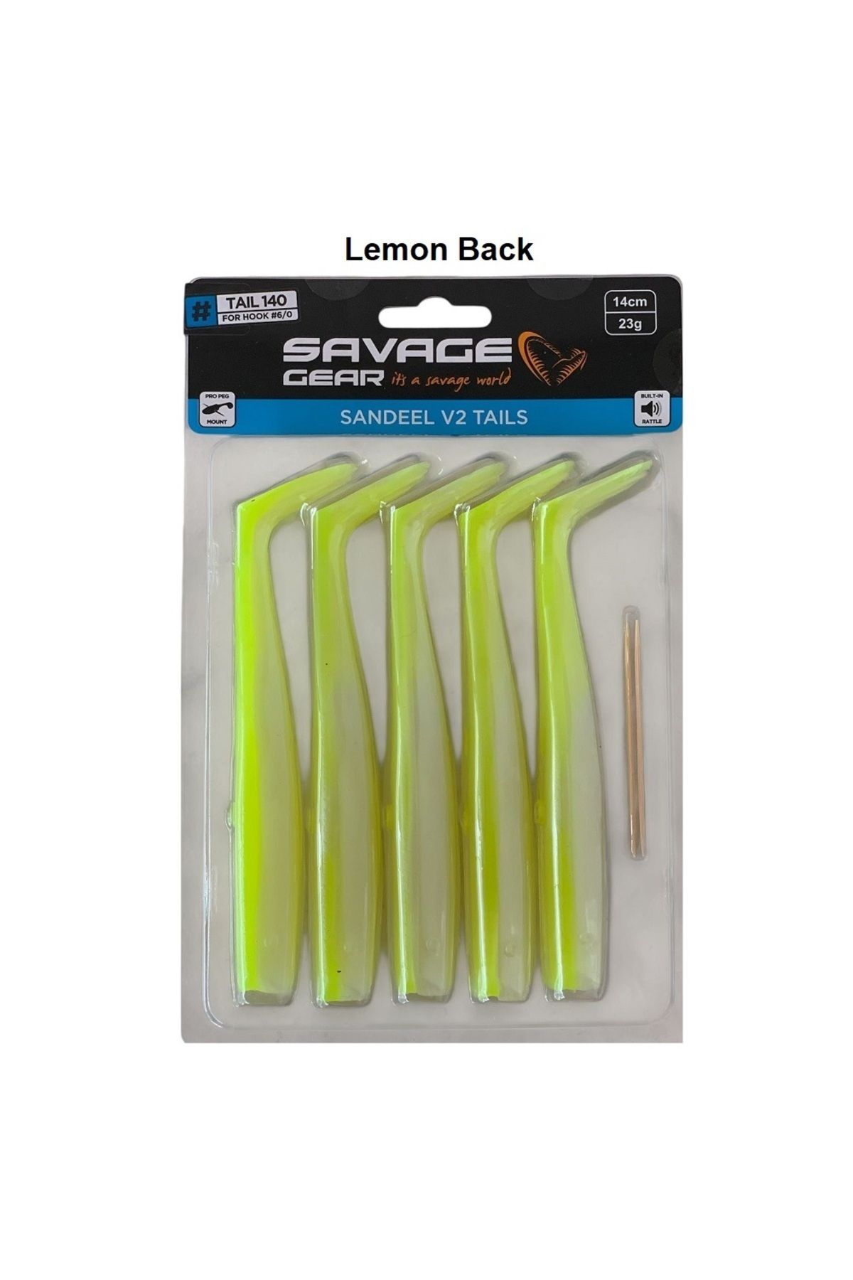 Savage Gear Sandeel V2 Tail 14cm 23gr (5'li Paket) İğnesiz Lemon Back