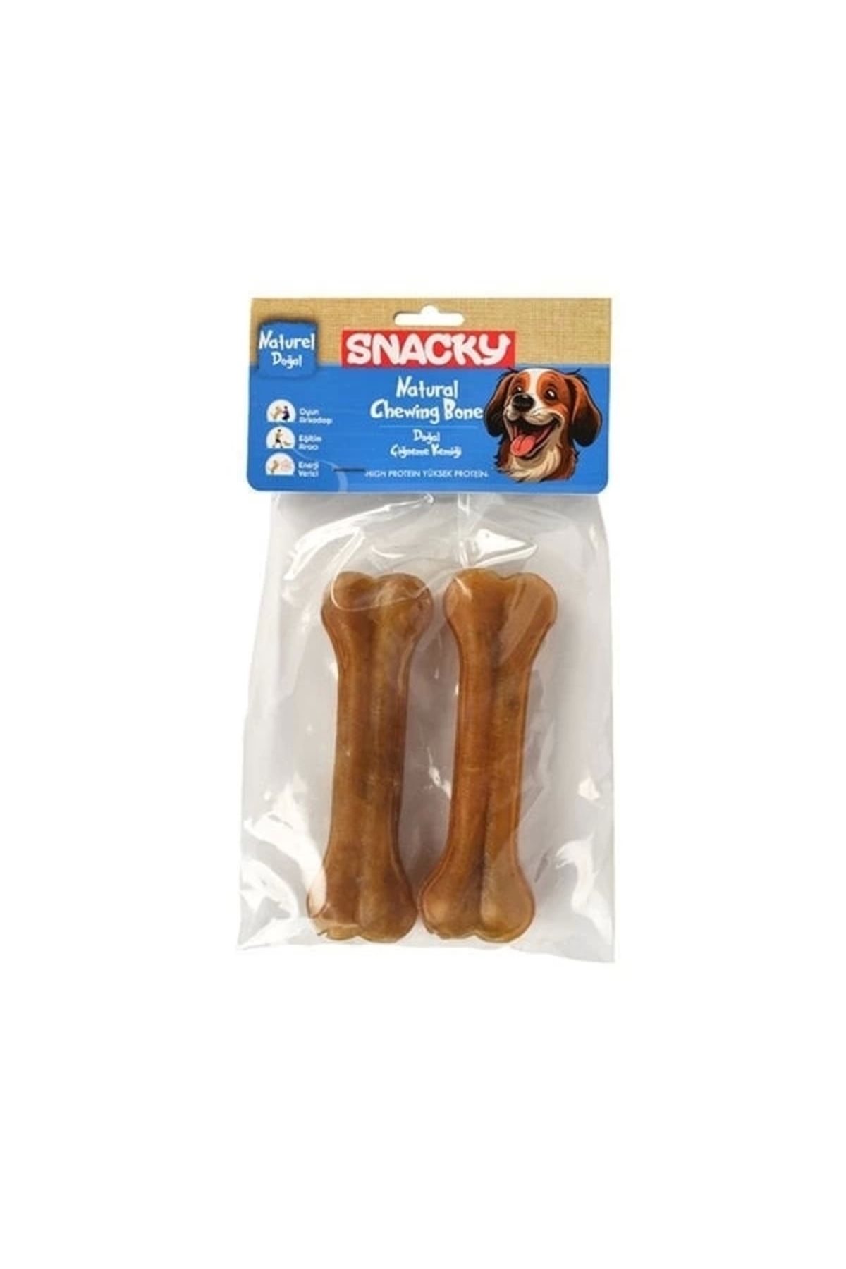 YNT İthalat Snacky Natural Preslenmiş Yüksek Proteinli Köpek Çiğneme Kemiği 2 Adet 95 Gr