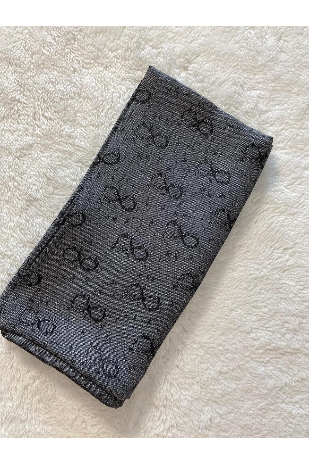 MENESSA Parlak Jakar Eşarp Infinity Desen Füme