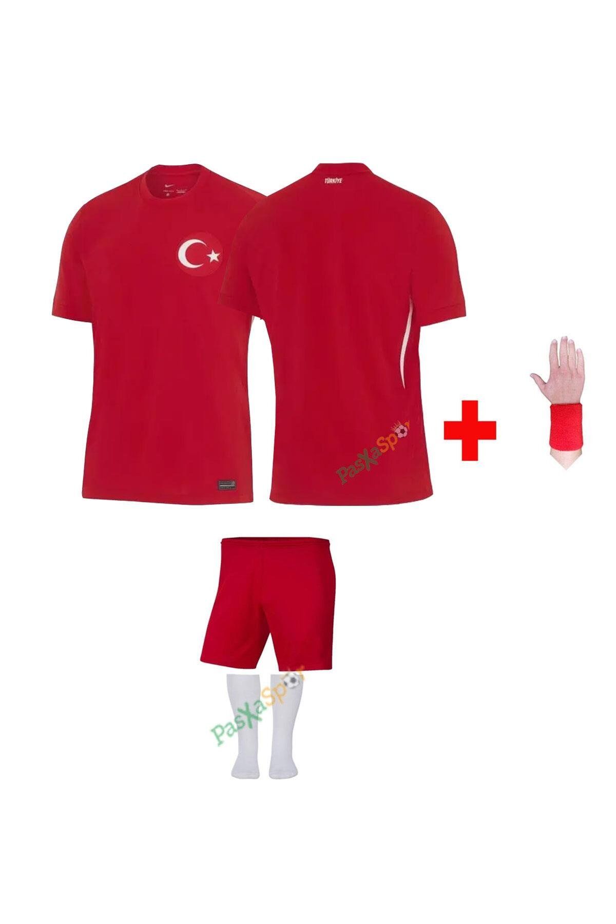 Alaturka Mix Türkiye Euro 2024 Yeni Sezon Kırmızı Özel Çocuk Forması Şort Çorap Bileklik Hediyeli
