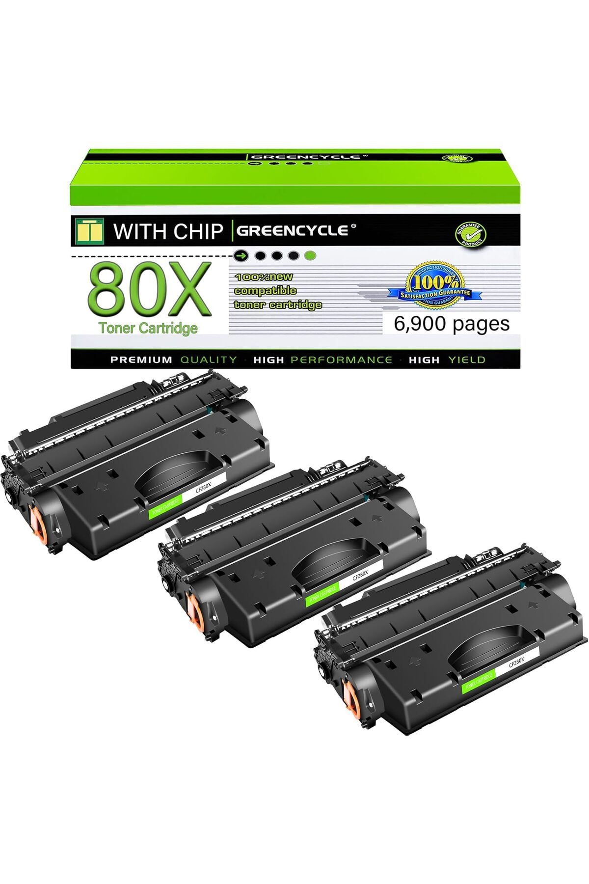 HP YA-DE BİLİŞİM 80X CF280X M401n M401dn M401dne MFP M425dn MFP M425dw (Black, 3 Pack)