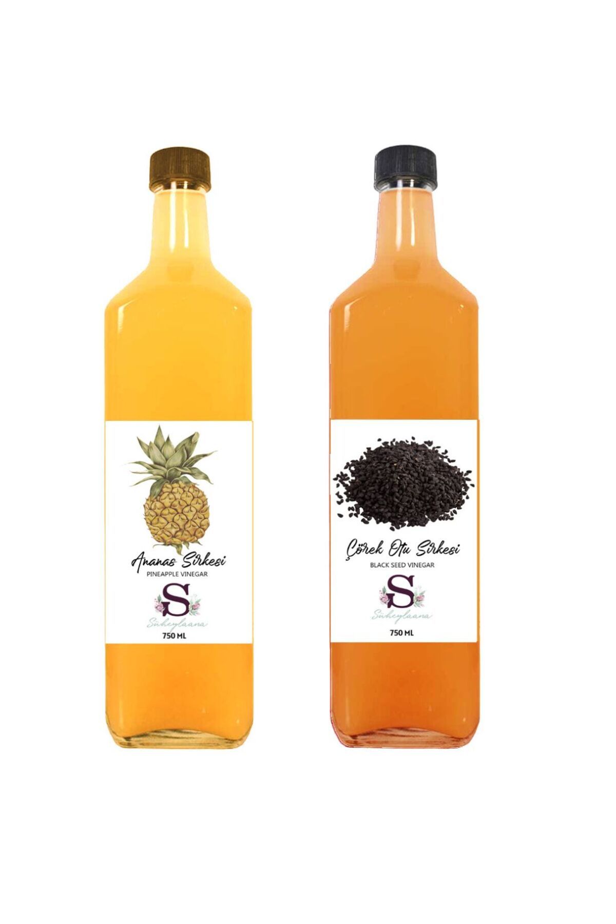 Süheylaana Doğal Ananas Sirkesi 750 Ml - Doğal Çörek Otu Sirkesi 750 Ml