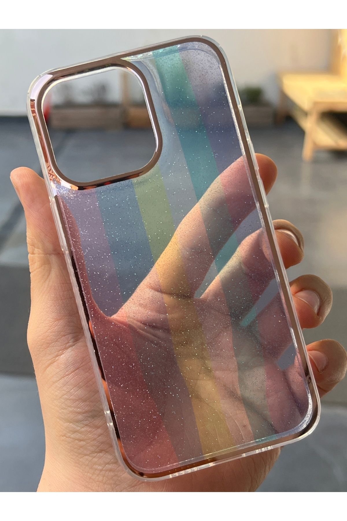 EDELFU iPhone 13 PRO [6.1 inç] Uyumlu Hologram Leopar Desenli Kılıf – Parlak & Koruyucu