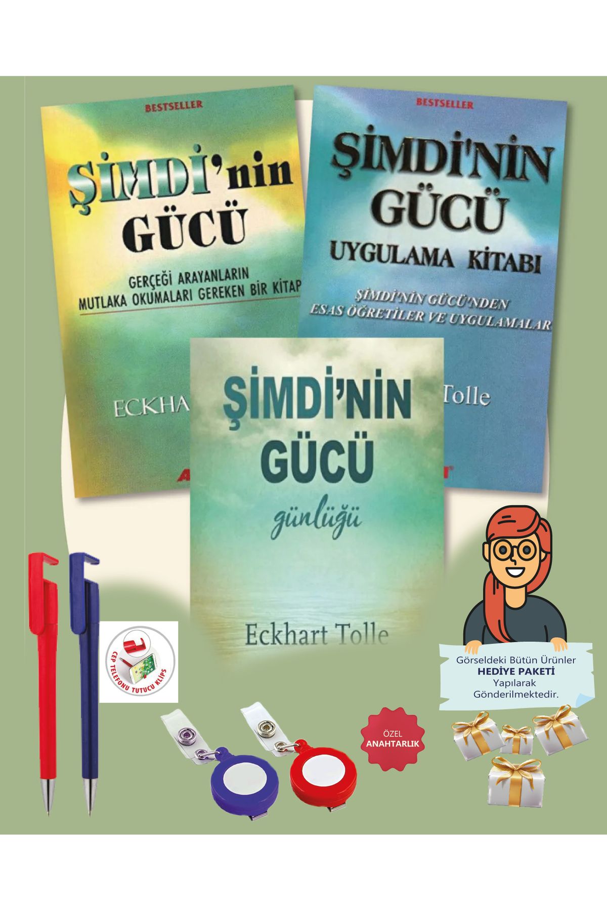 Akaşa Yayınları Şimdi’nin Gücü + Uygulama Kitabı + Gücü Günlüğü 3 Kitap Set - Eckhart Tolle + Maje Hediye - Akaşa
