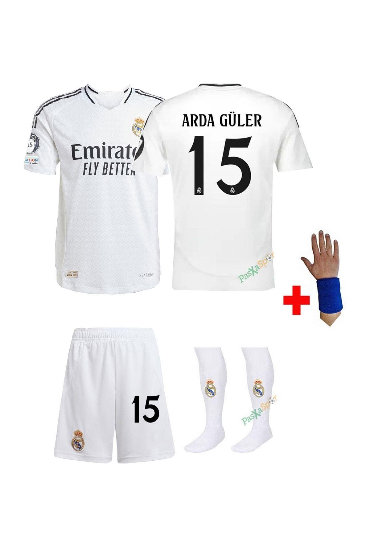 Alaturka Mix Real Madrid 2025 Arda/.Güler Beyaz Çocuk Forması Şort Çorap Bileklik Hediyeli