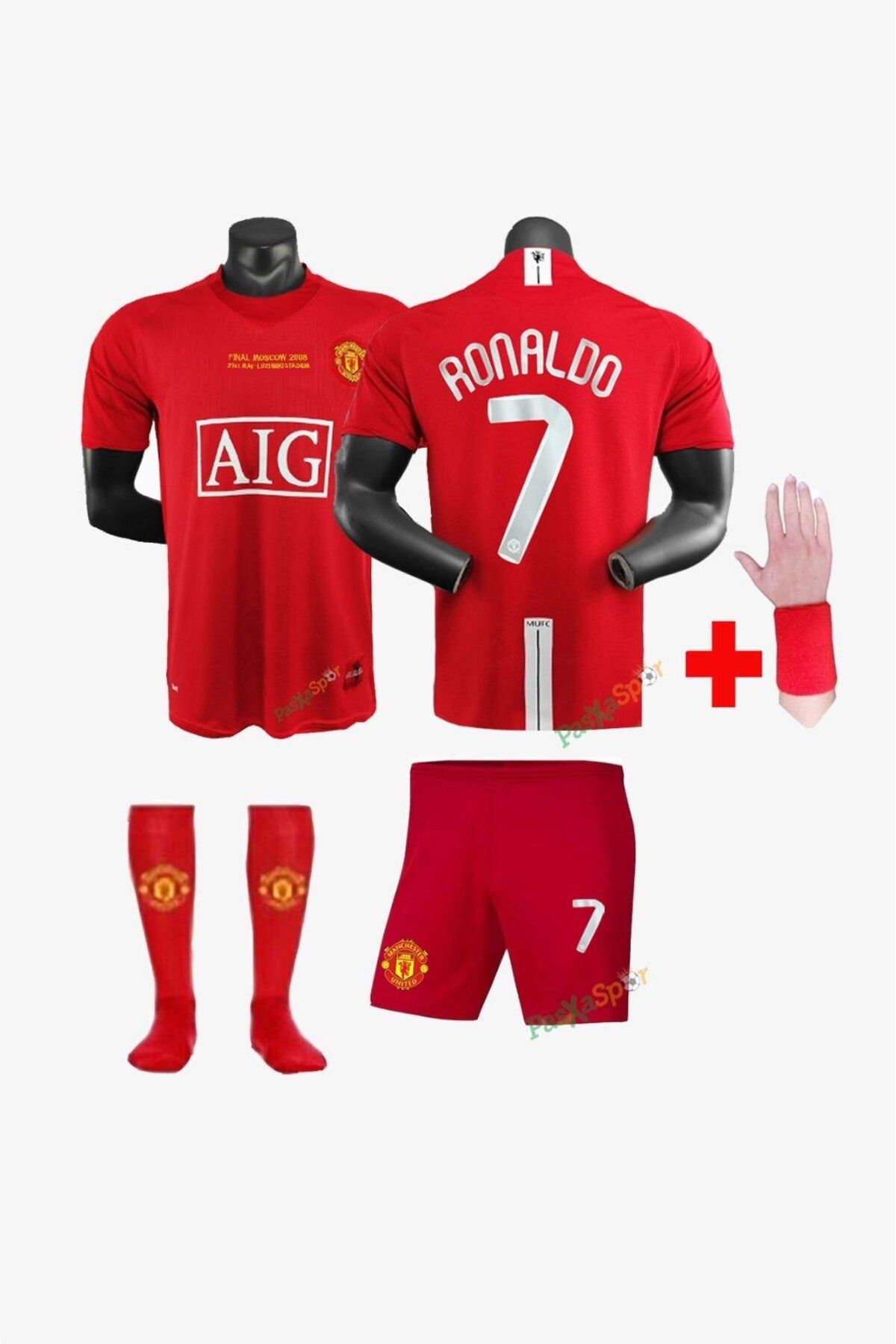 Alaturka Mix Nostalji 2008 Şampiyonlar Ligi Finali Ronaldo Çocuk Forması Şort Çorap Bileklik Hediyeli