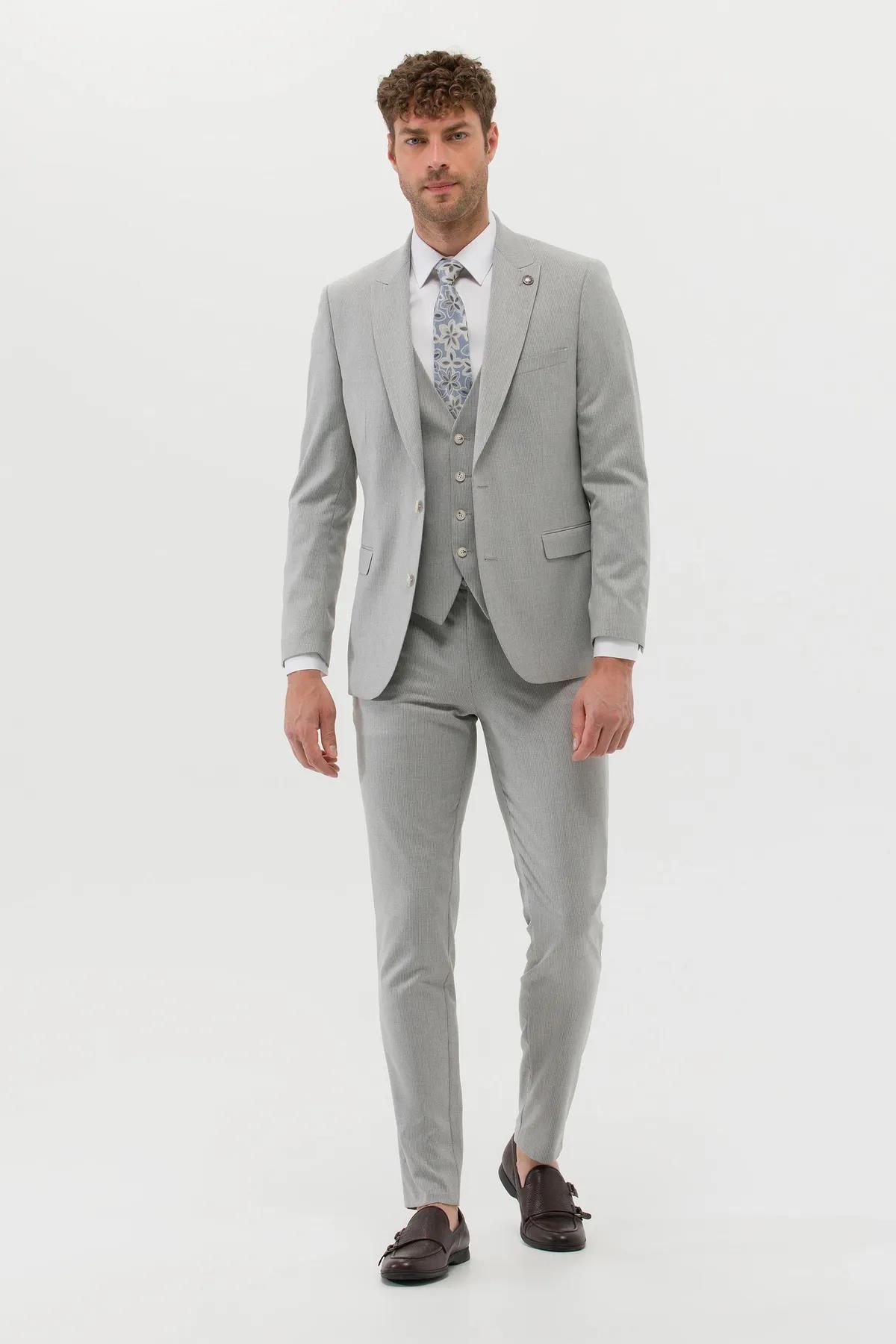 Pierre Cardin Erkek Ekstra Slim Fit Yelekli Takım Elbise 1603648