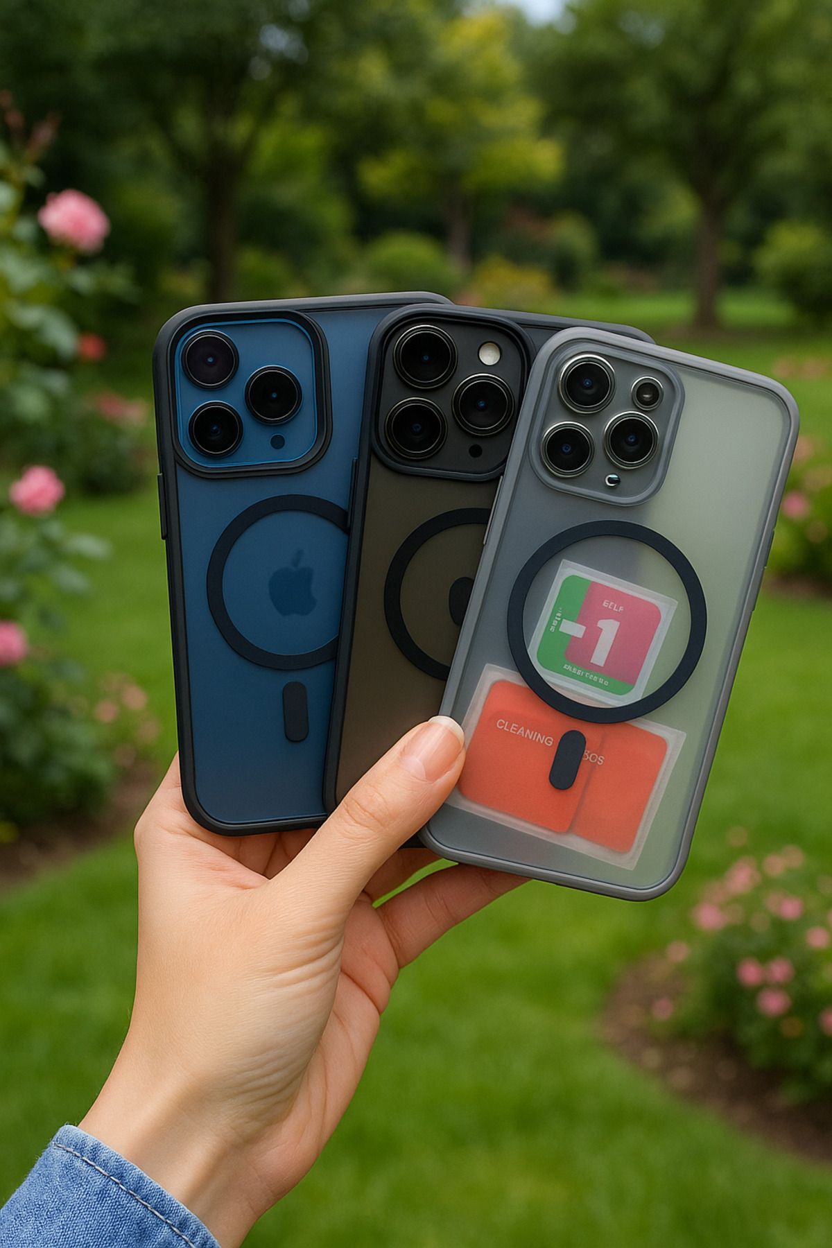 İnci İphone 15 pro max magsafe özellikli standlı kamera koruyucu lu telefon kılıfı