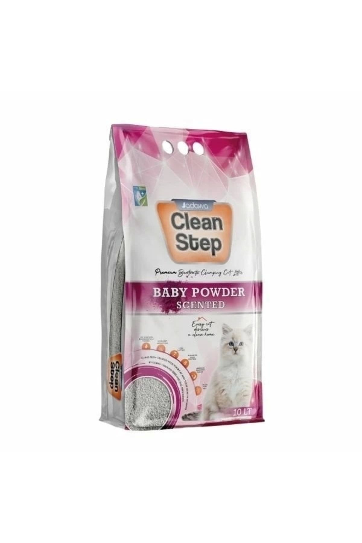 YNT İthalat Clean Step Aktif Karbonlu Bebek Pudralı İnce Taneli Topaklanan Bentonit Kedi Kumu 10 Lt