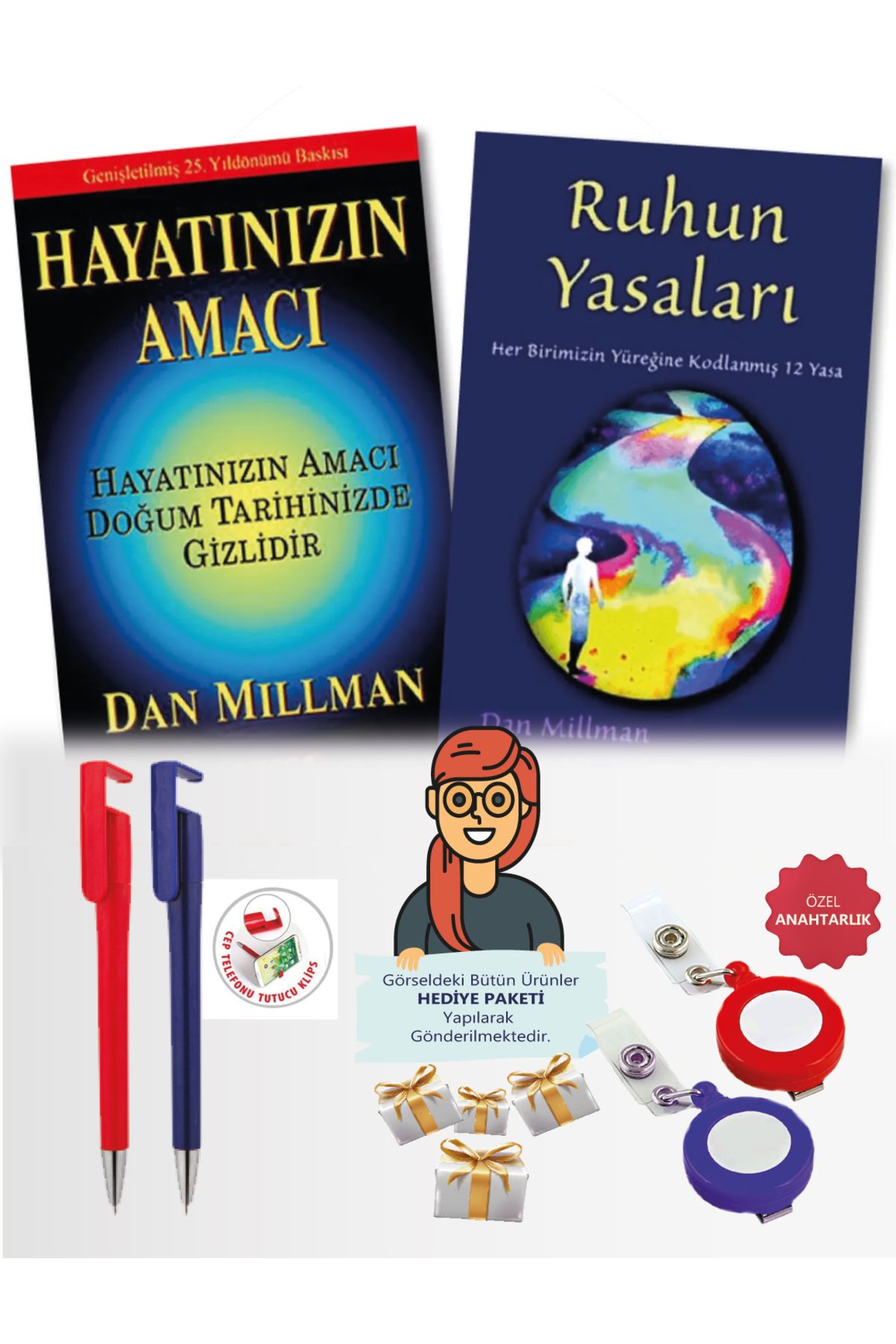 Akaşa Yayınları Maje Hediye+Dan Millman(Hayatınızın Amacı+Ruhun Yasaları) 2 kitap-YENİ-Bireysel Gelişim-Akaşa