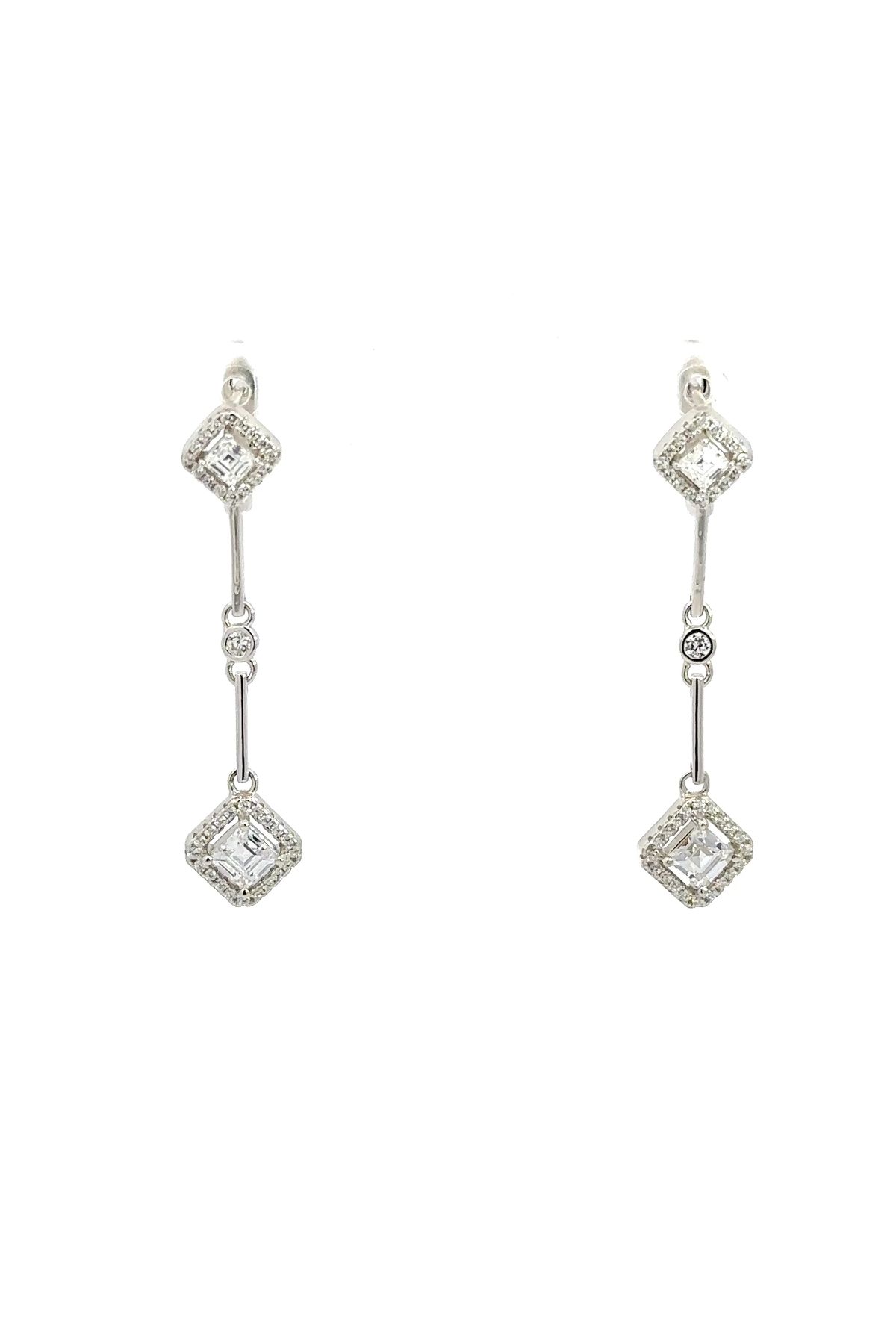 SÜKSE JEWELRY Sallantılı Baget Gümüş Küpe