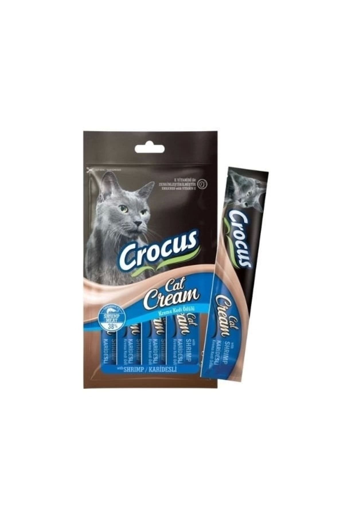 YNT İthalat Crocus Karidesli Sıvı Kedi Ödül Maması 15 Gr 4 Adet