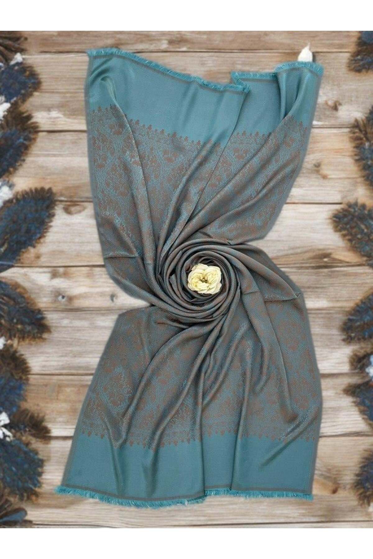 ECHARMBUTIK Turkuaz Suyolu Desen Kadın Şal